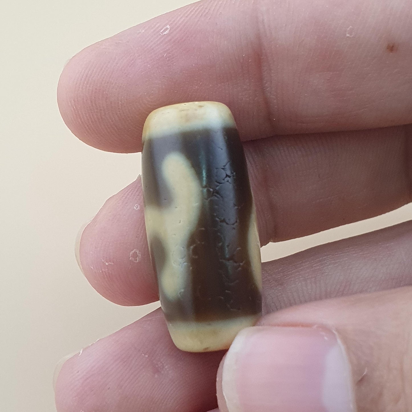Vintage Unique Pattern Himalayan Tibetan Agate Dzi Bead Amulet