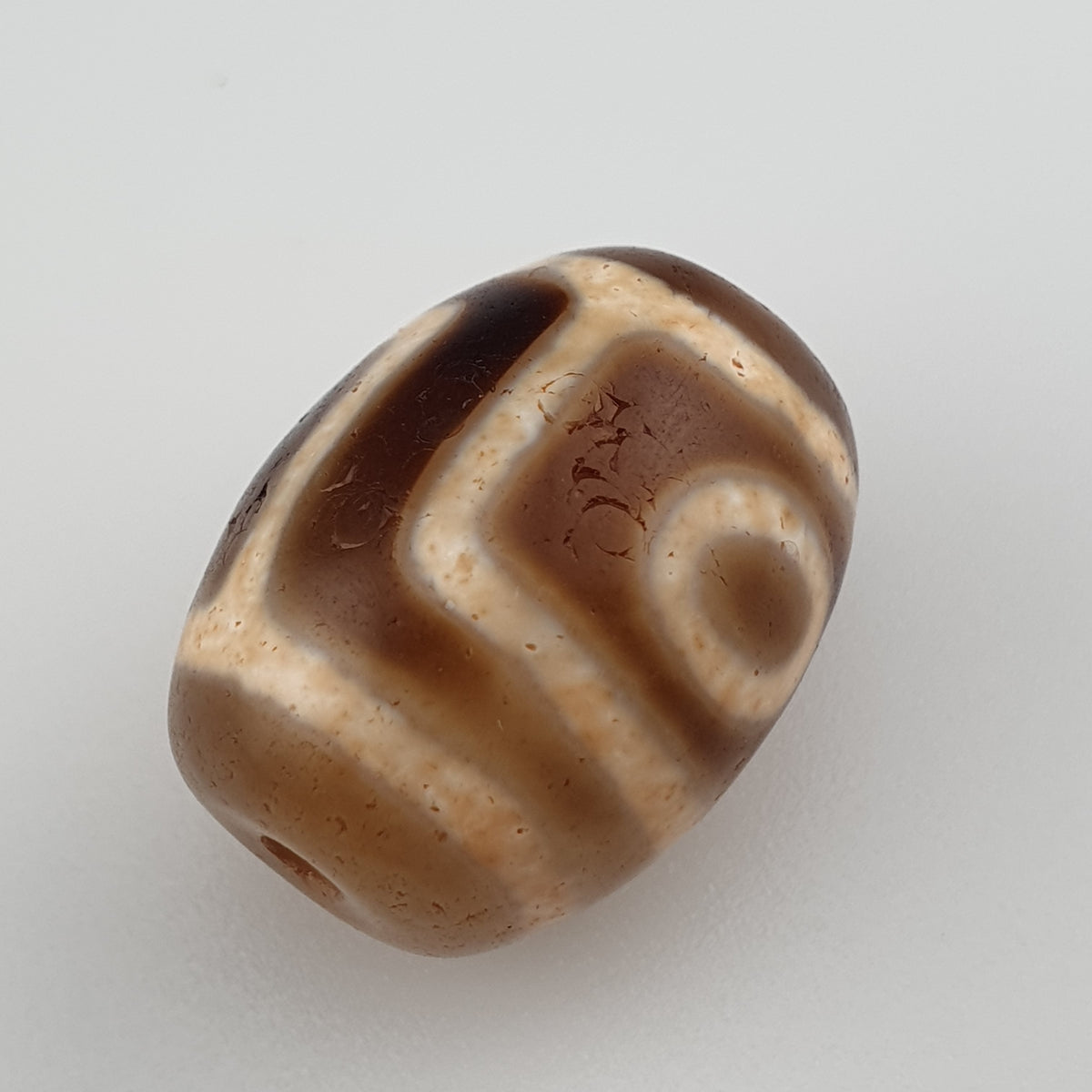 Vintage Himalaya Tibet 2 Augen Achat Dzi Perle Amulett