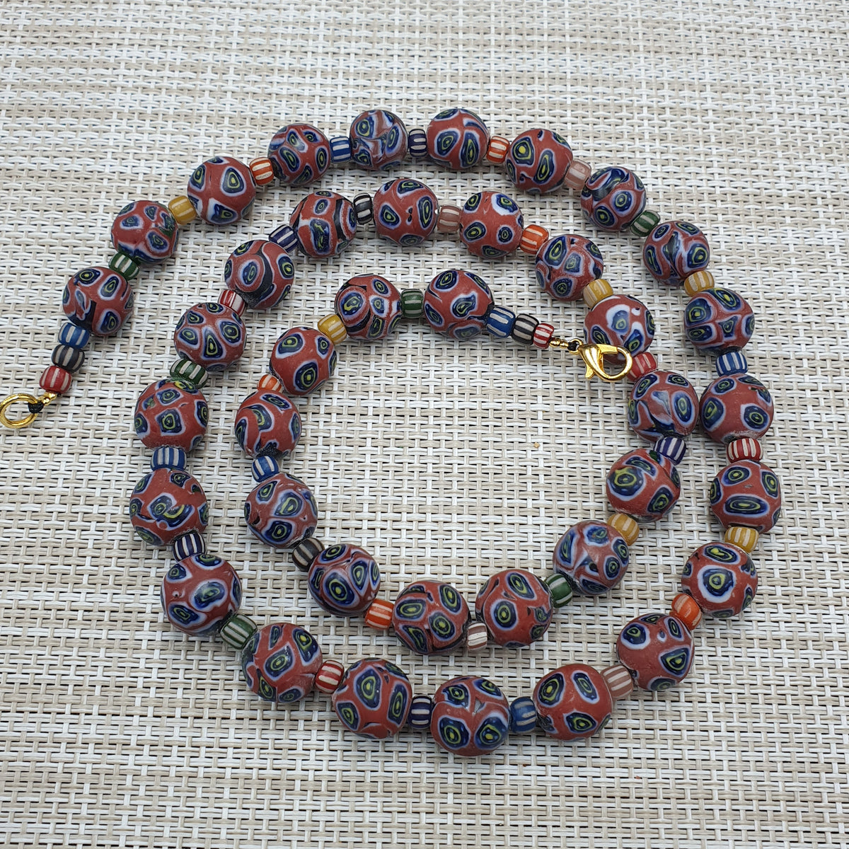 Collier de perles de verre vintage style vénitien