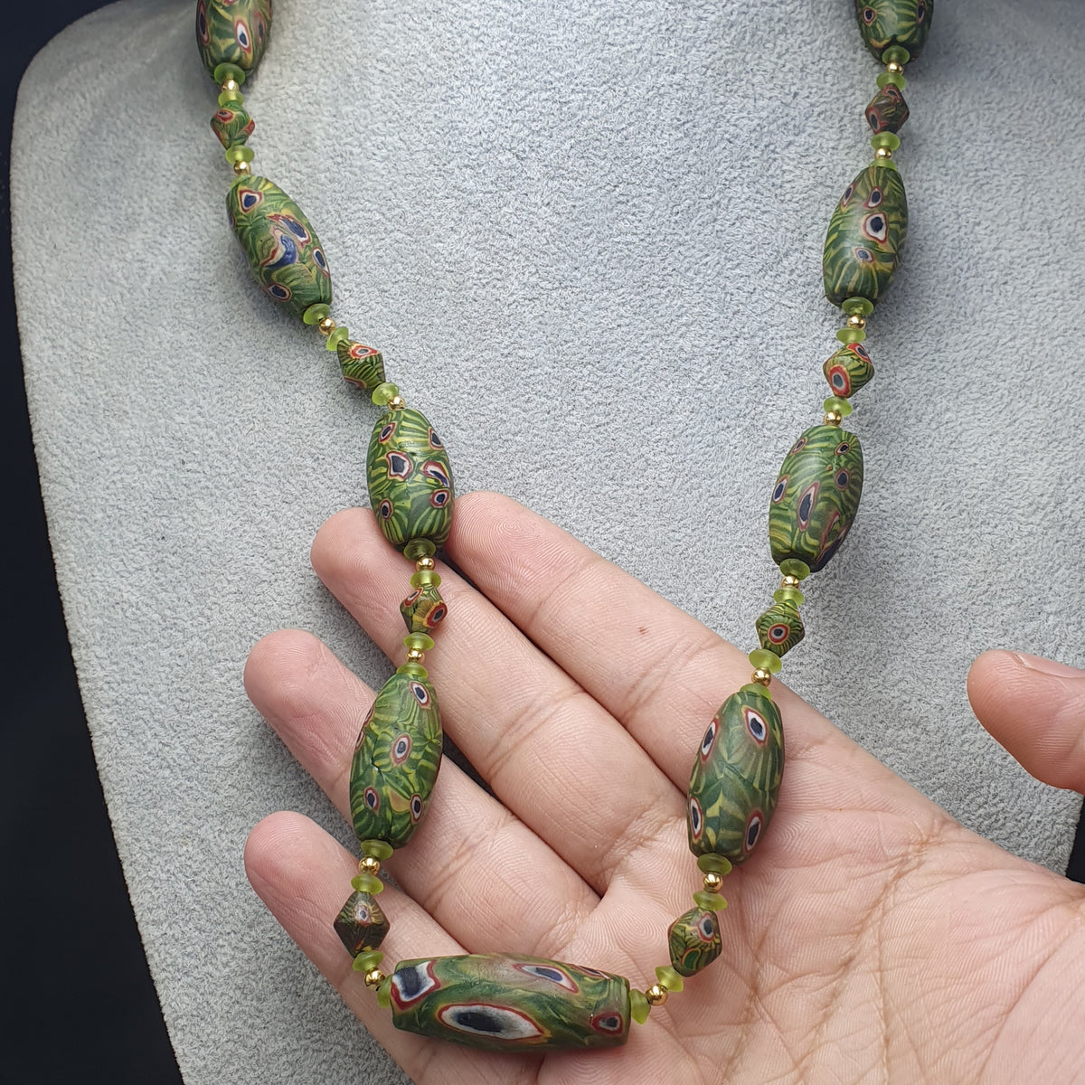 Collier Perles de Verre Gabri Eyes d'Inspiration Vénitienne Vintage