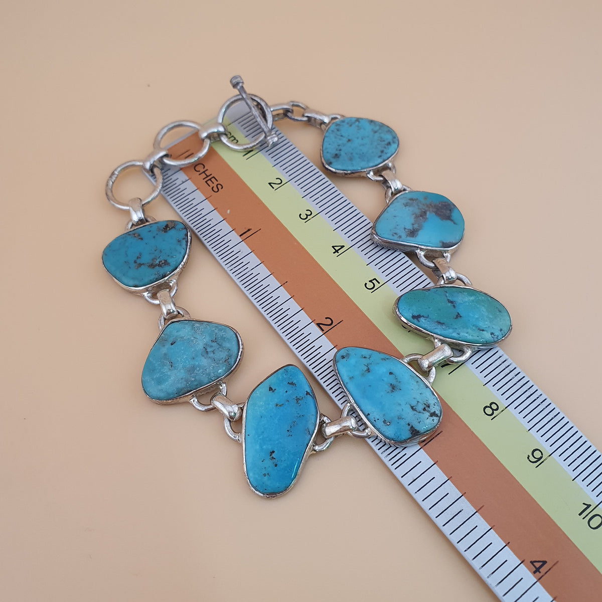 Authentique bracelet en argent sterling 925 avec turquoise d'Arizona