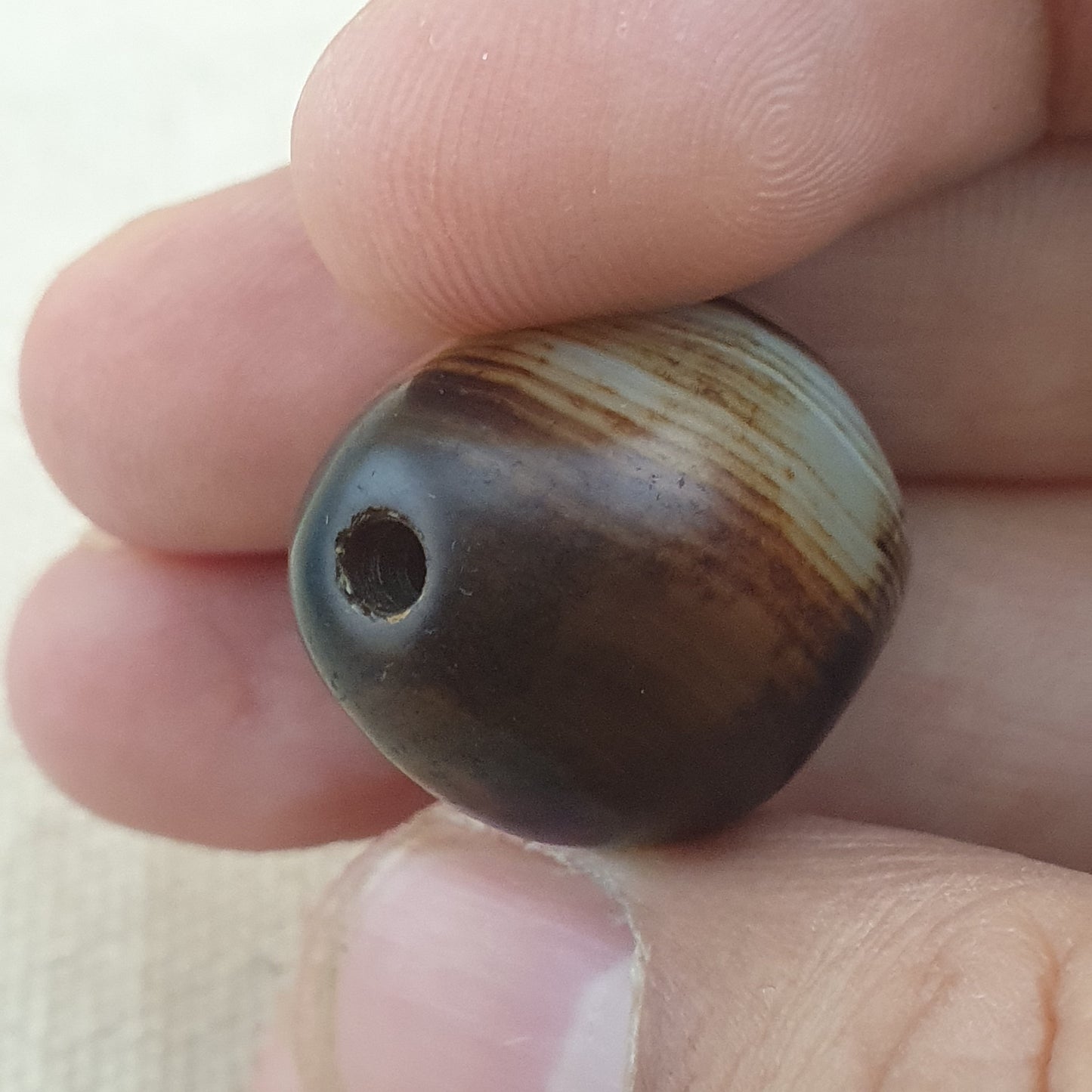 Vintage Suliemani Achat Perle: Natürlicher Augen-Amulettstein
