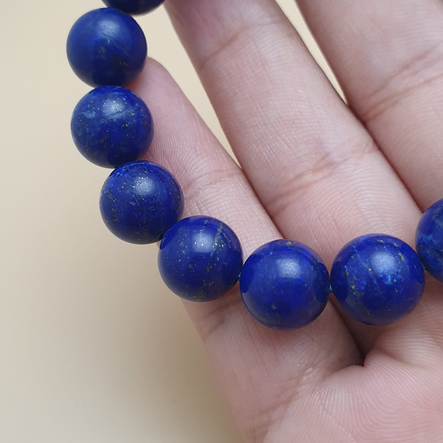 Lapislazuli Armband poliert 11mm Edelsteinperlen