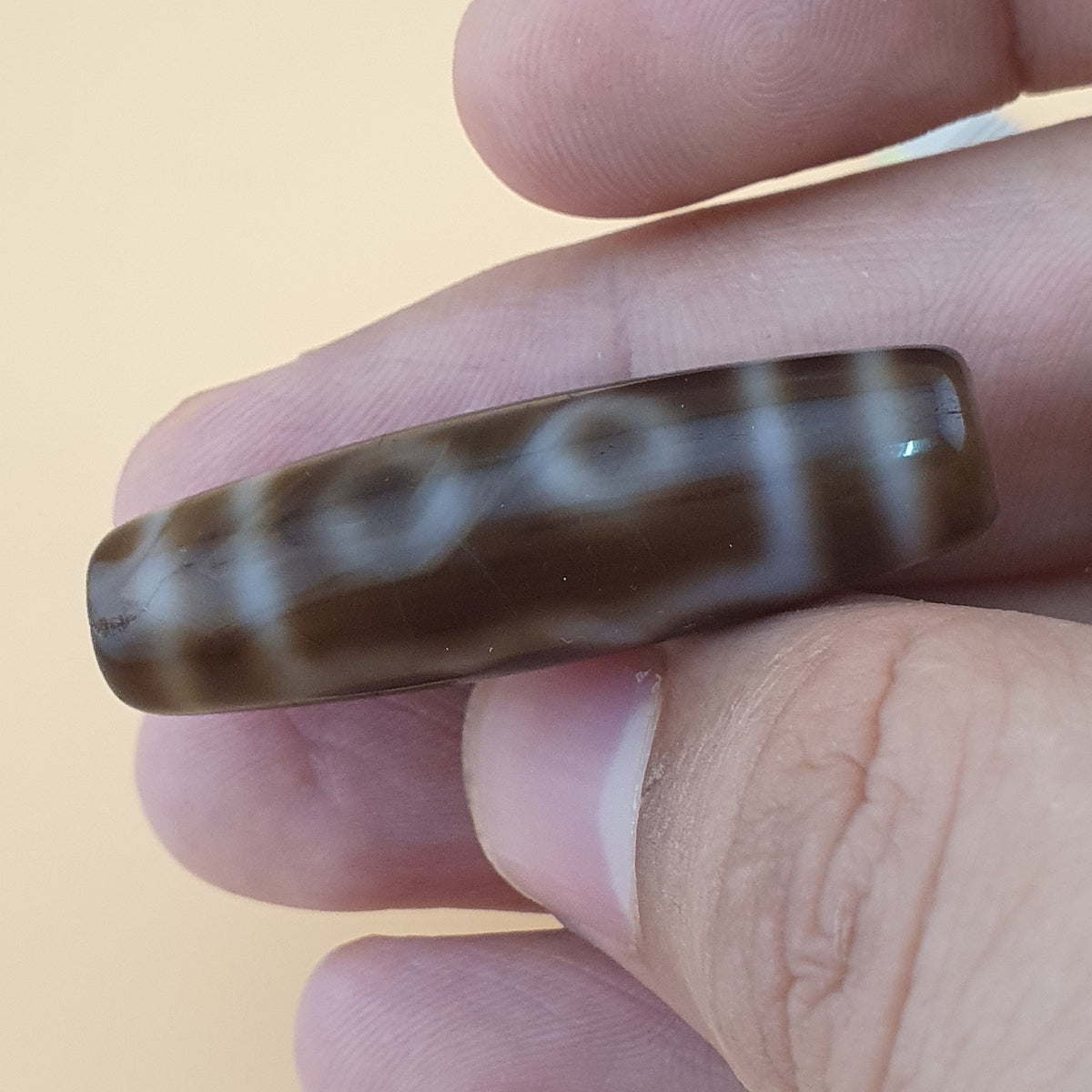 Vintage 5 Eyes Himalayan Tibetan Agate Dzi Bead Amulet