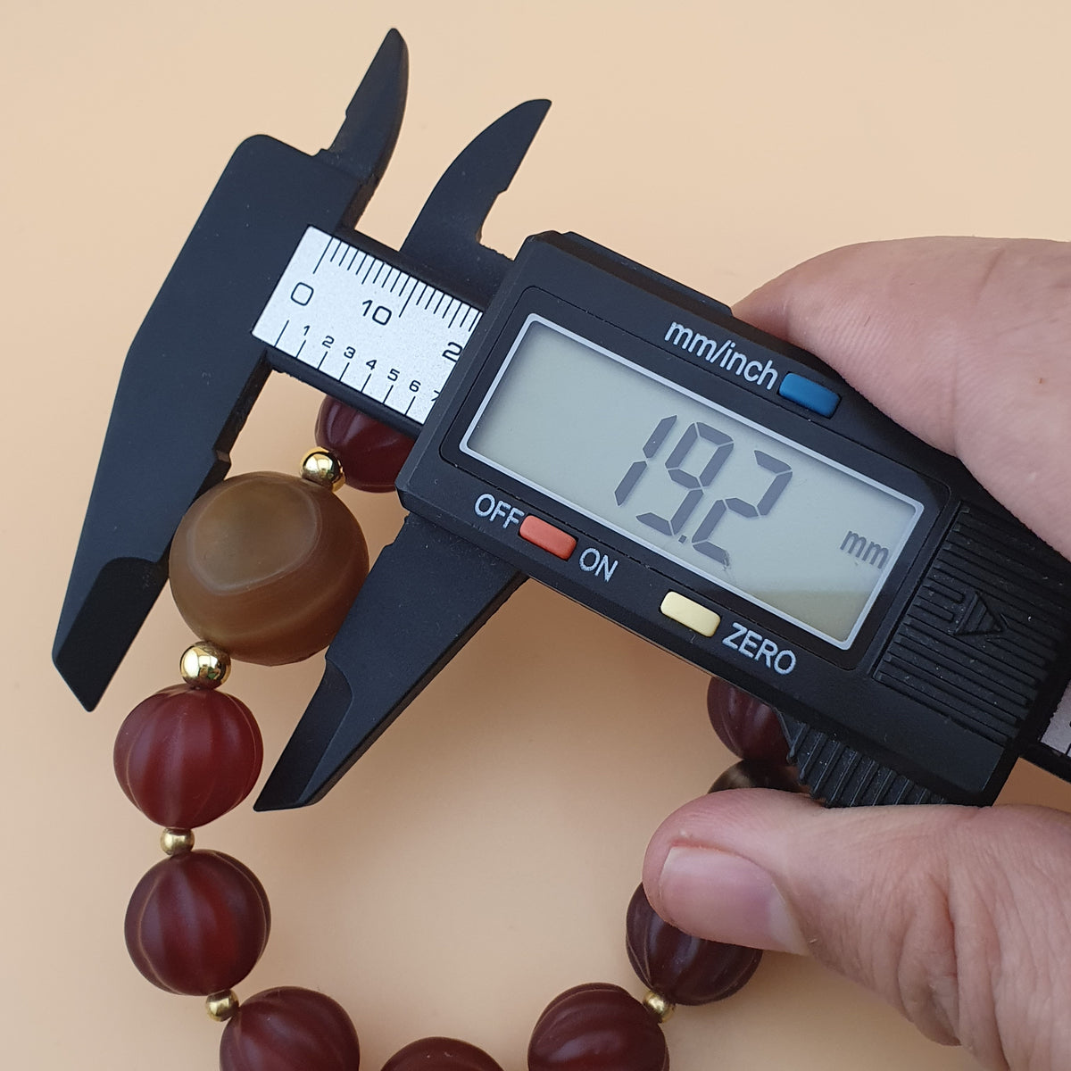 Vintage Melonenform Karneol-Achat mit mongolischem natürlichem Augen-Achat Armband