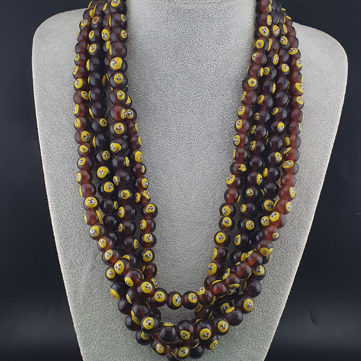 Vintage Venetian Style MiddleEastern Face Glass Beads Strands Necklace