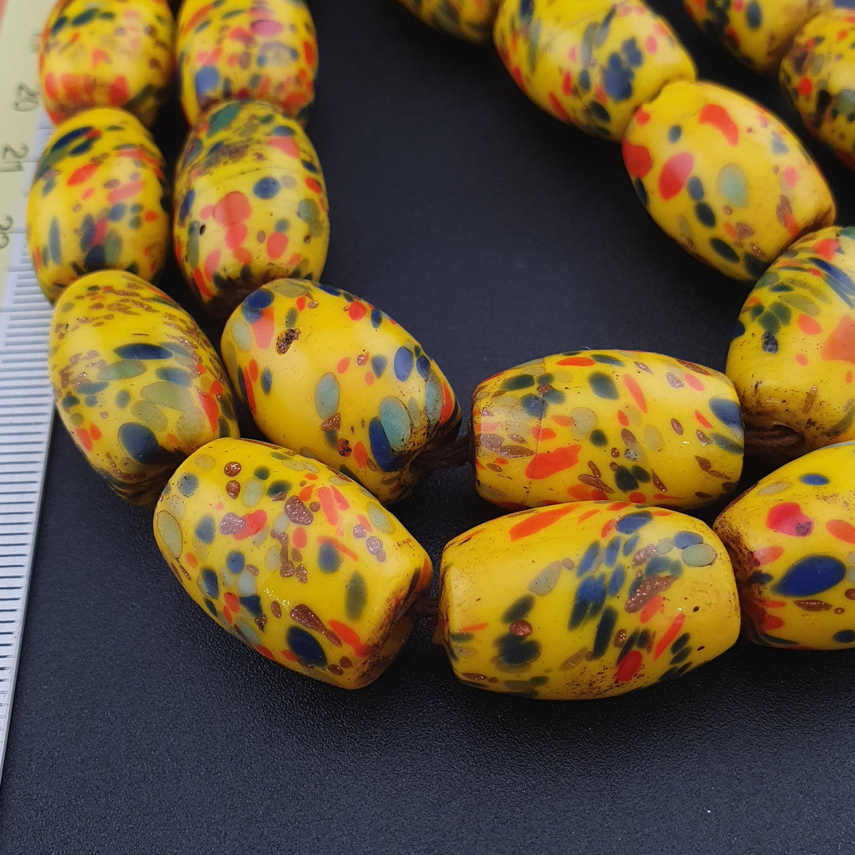 Antique Venetian Style Millefiori Glass beads Necklace Strands 22 inches