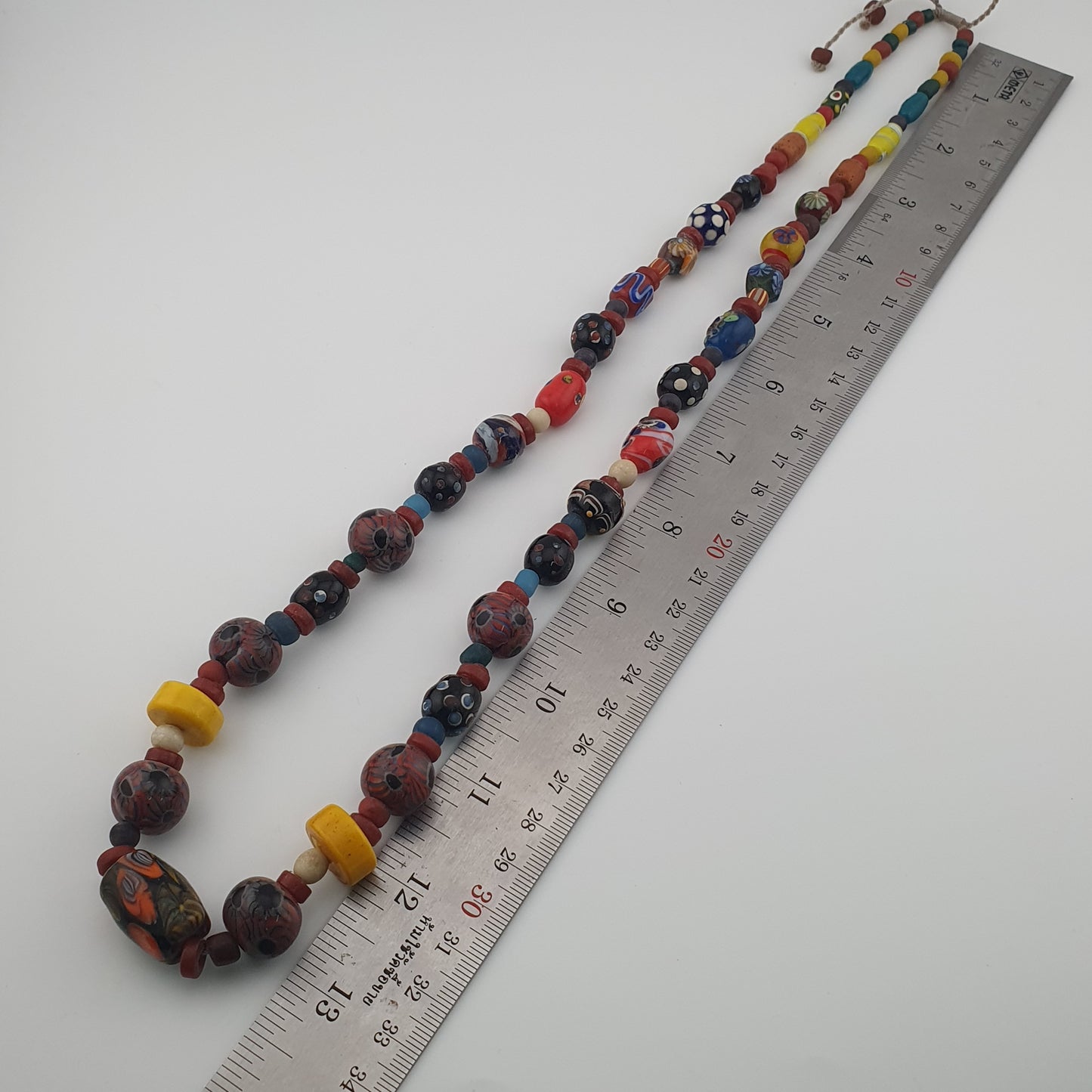 Antique Venetian Style Gabri Eyes & African Glass beads Necklace