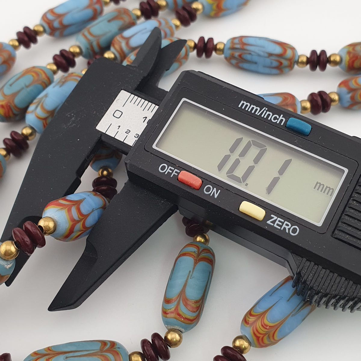 Vintage Venetian Style Sky Blue Trade Beads Necklace