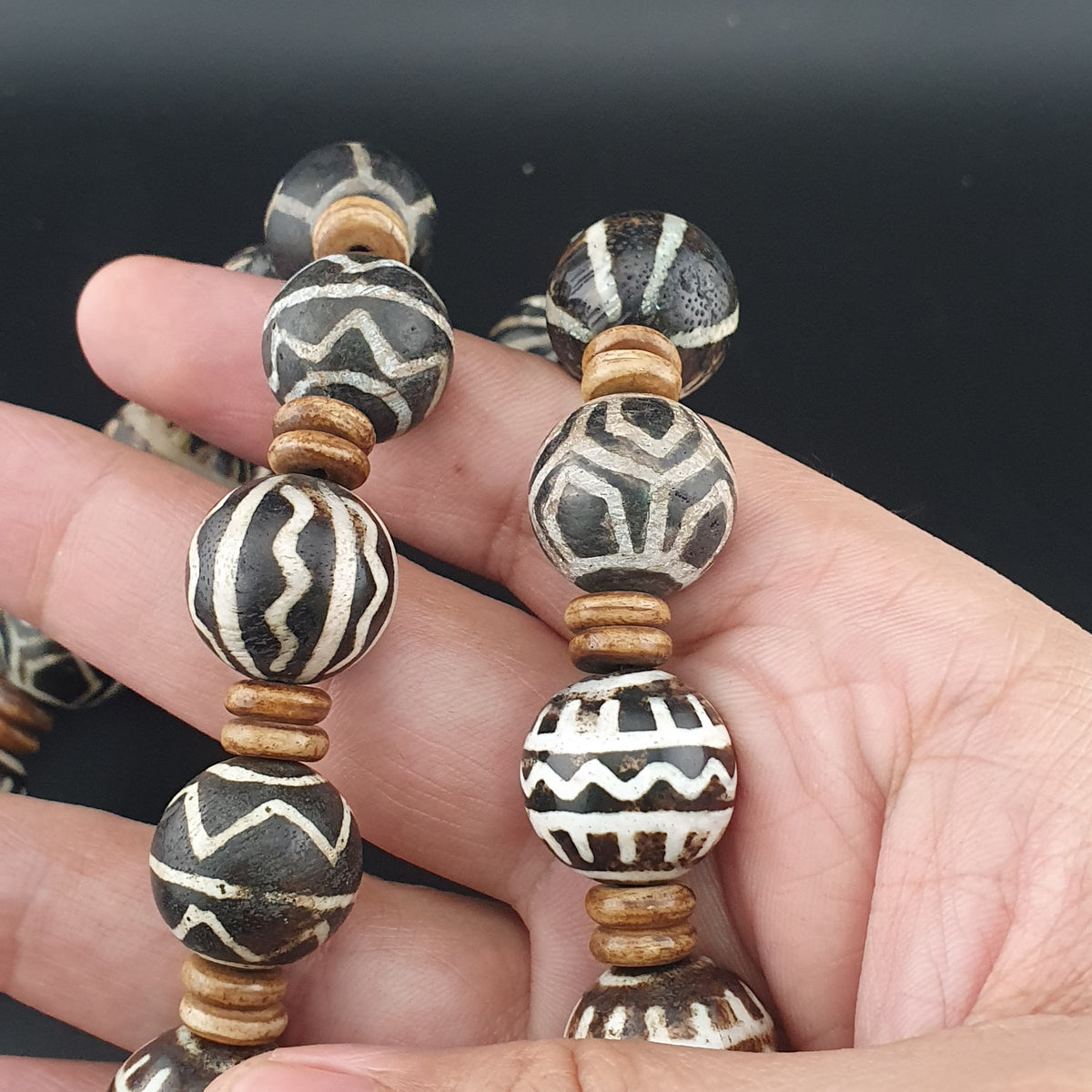 Collier de perles Pumtek Pyu antiques birmanes