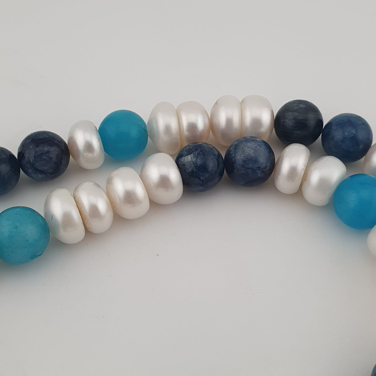 Authentic Fresh Water Pearls & Gemstone Beads With Himalayan Tibetan Dzi Pendant Necklace
