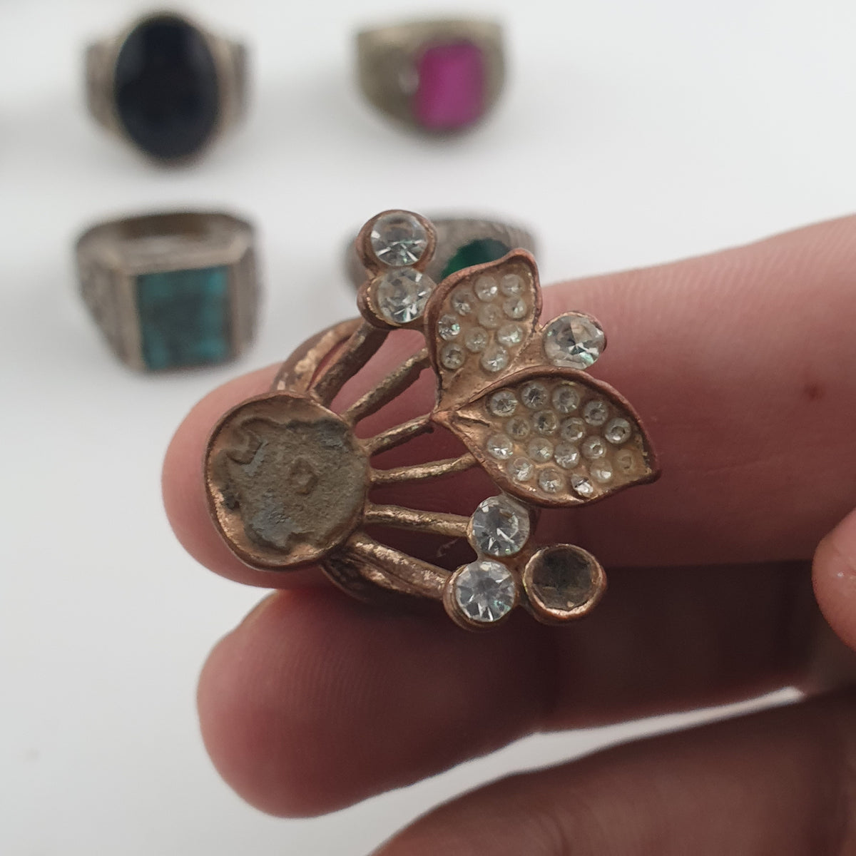 Bohemian Antique Jewellery Bundle 15 Mixed Brass Statement Rings