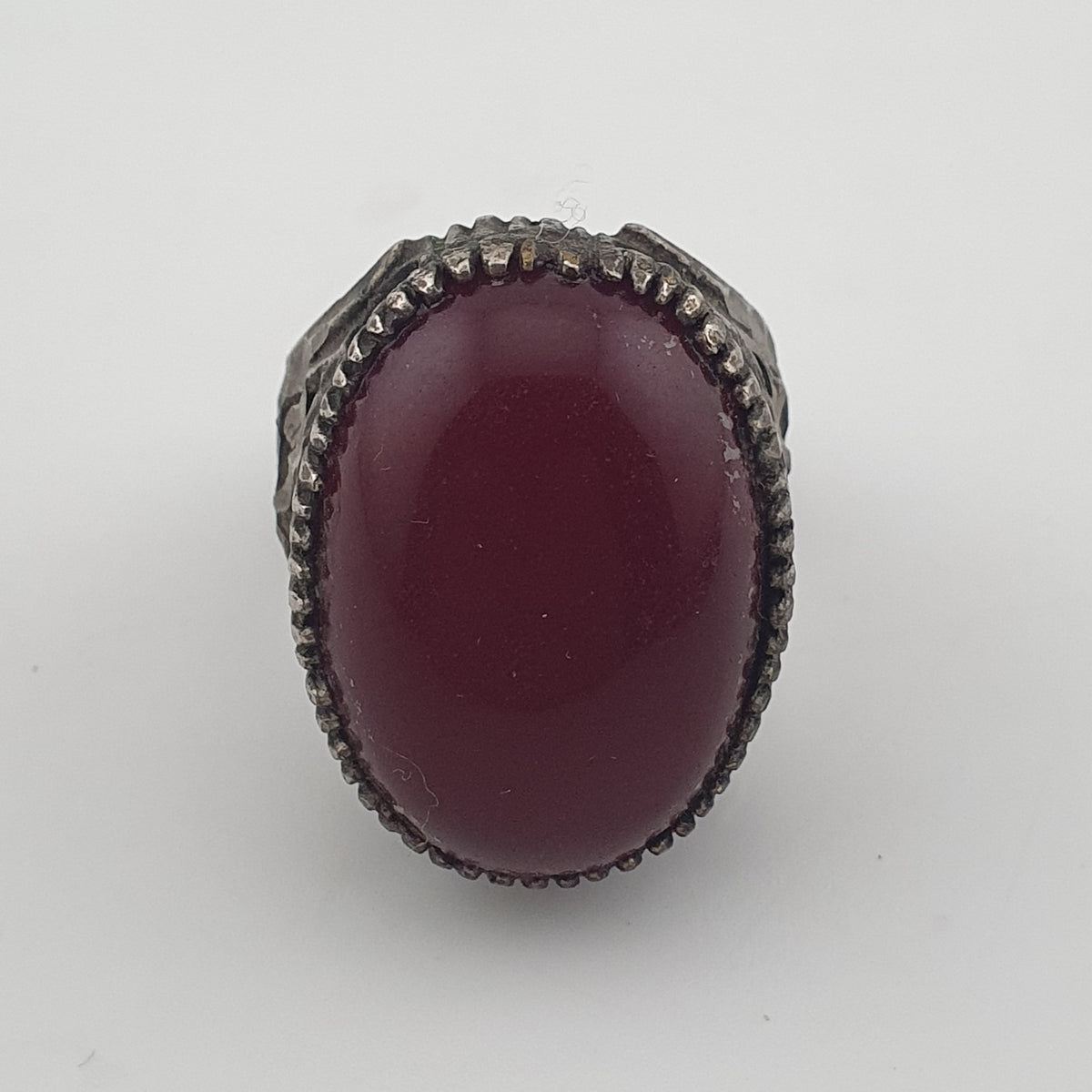 Ancient Rustic Heritage Agate Stone Ring Traditional Brass Design