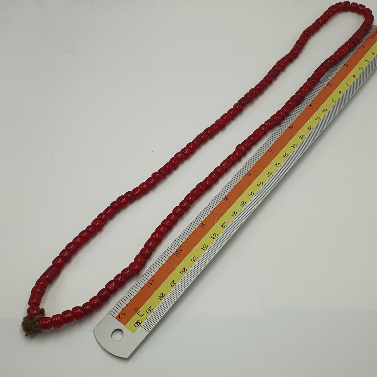 Rare Antique Venetian WhiteHeart Glass Beads Strands 8mm 24 inches
