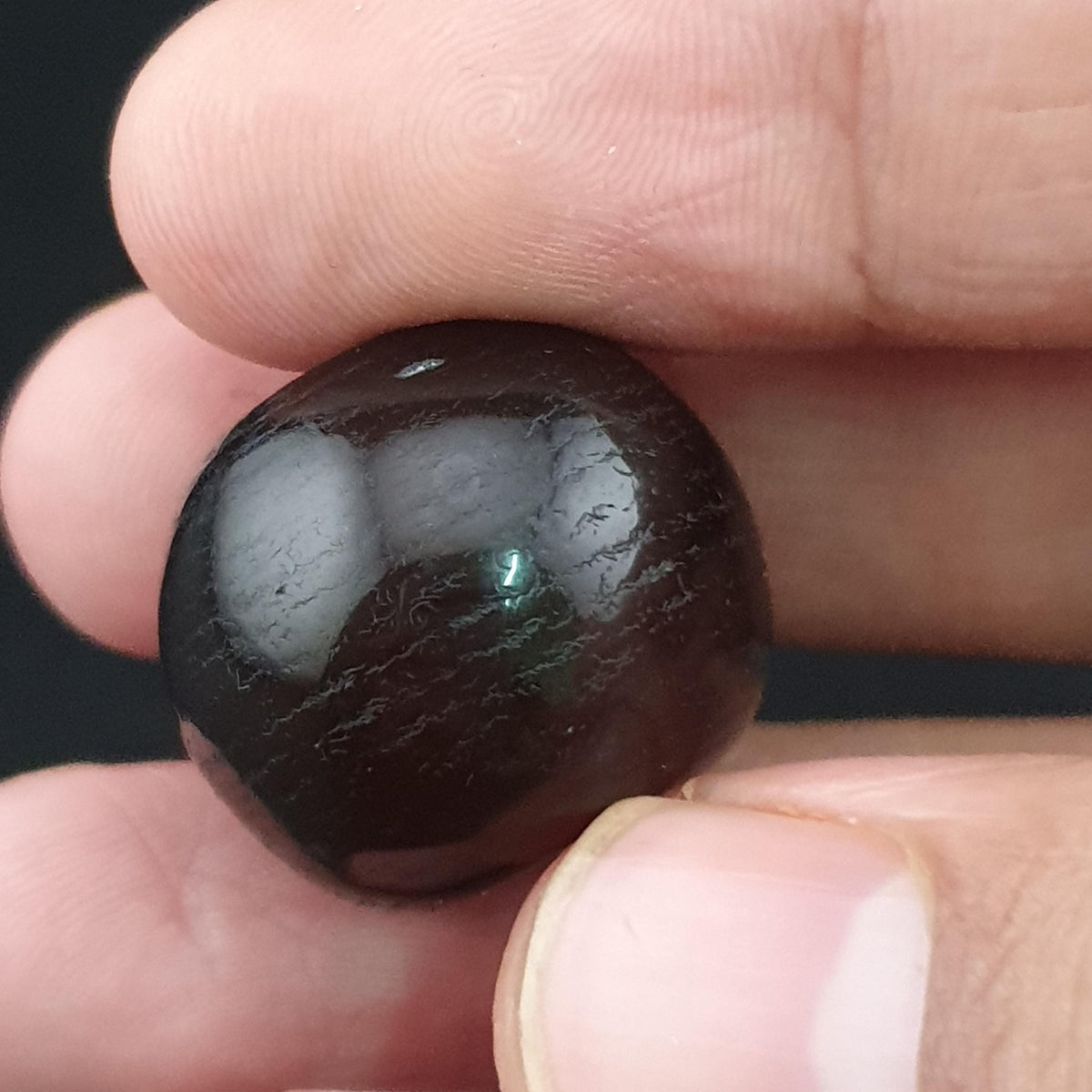 Perle d'agate naturelle vintage en forme de pneu Suliemani