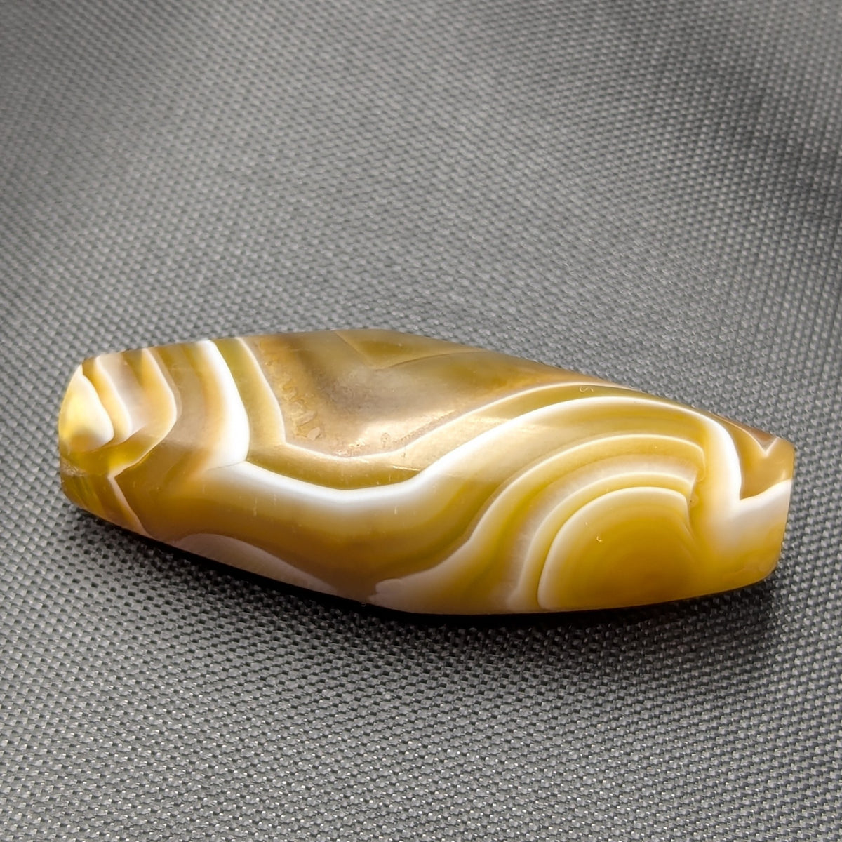 Perle d'Agate du Yémen Vintage Motif Yeux Naturels Uniques
