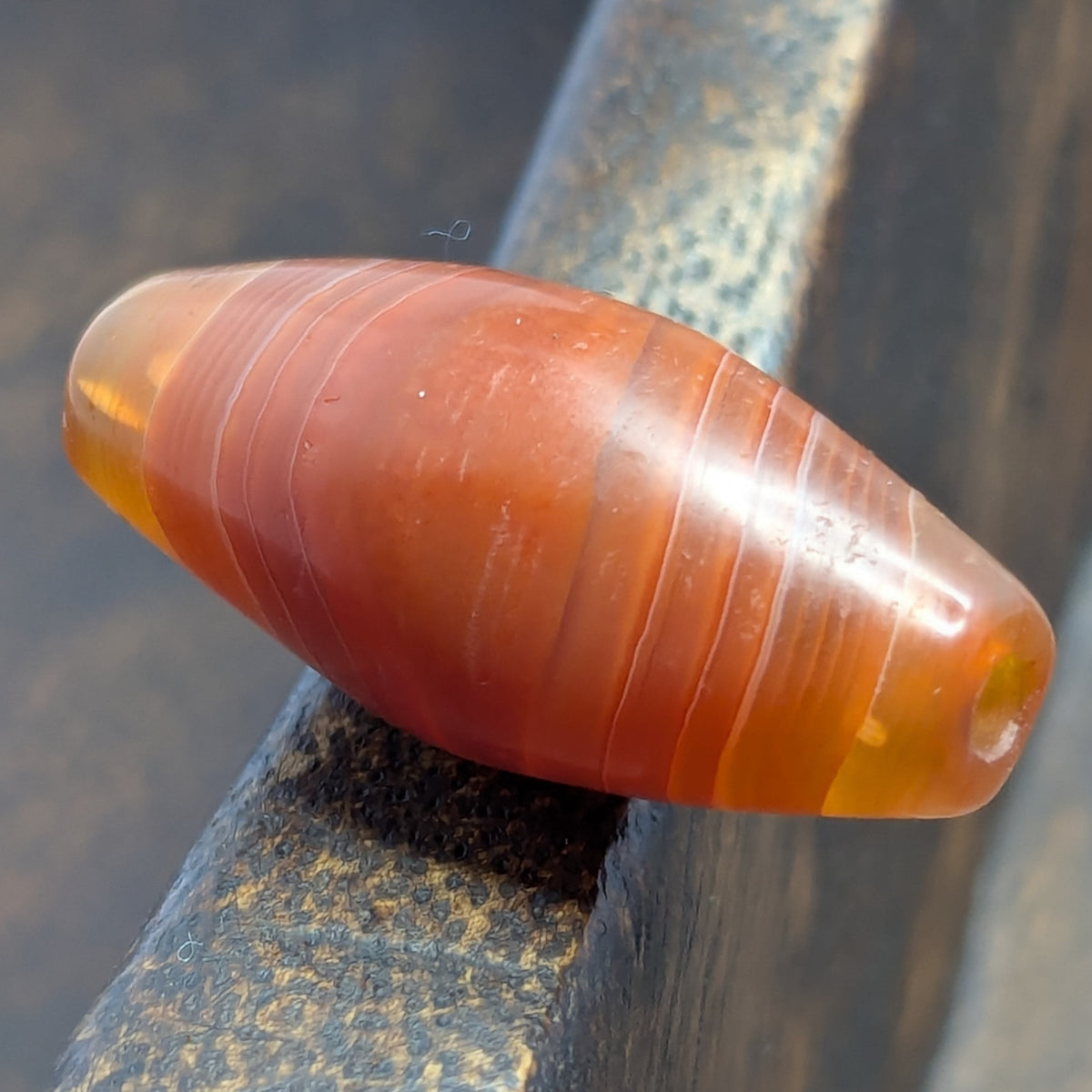 Antike afrikanische Karneol-Naturauge-Achatperle Amulett