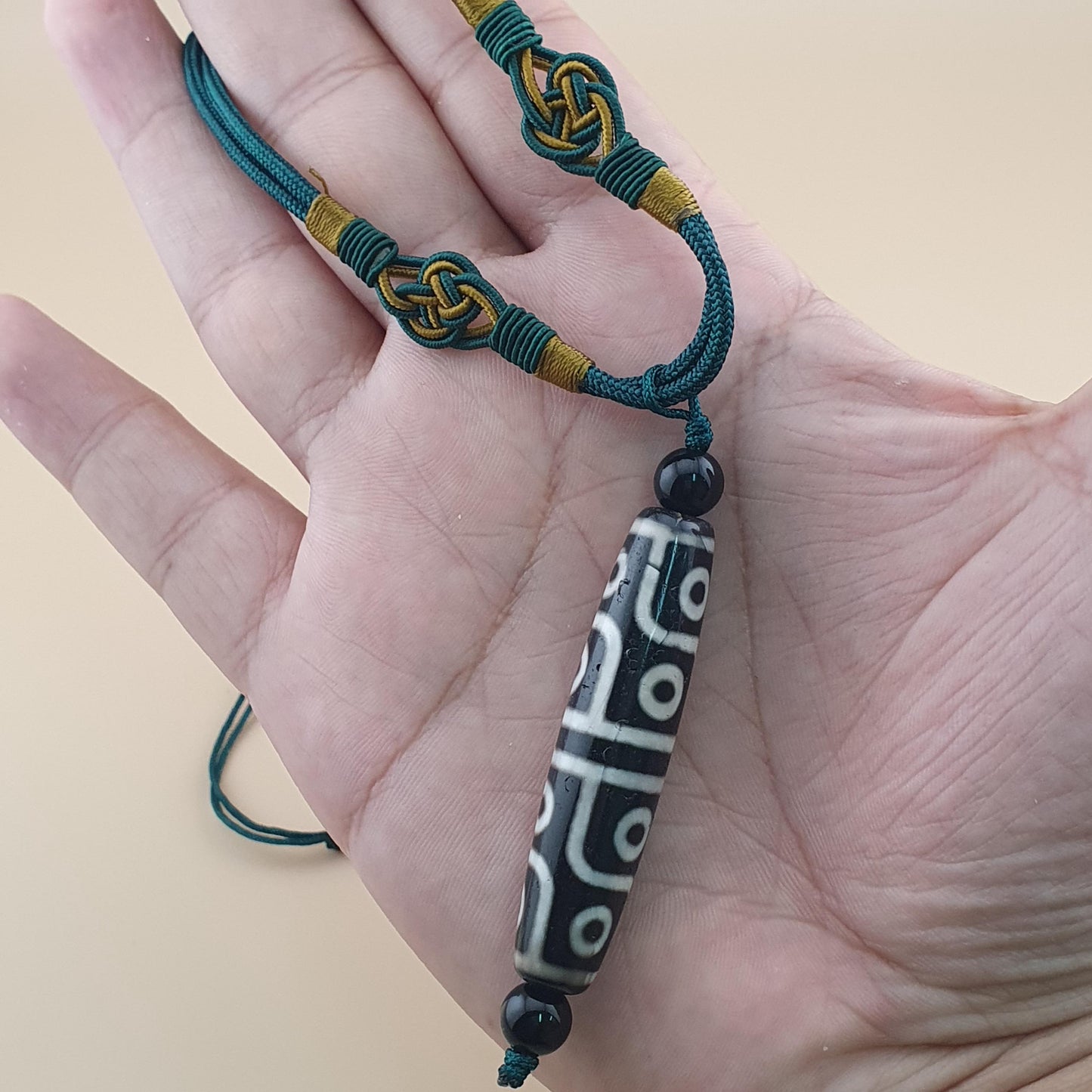 Vintage Seltene 12-äugige tibetische Dzi Perlen Anhänger Halskette Himalaya Achat Amulett
