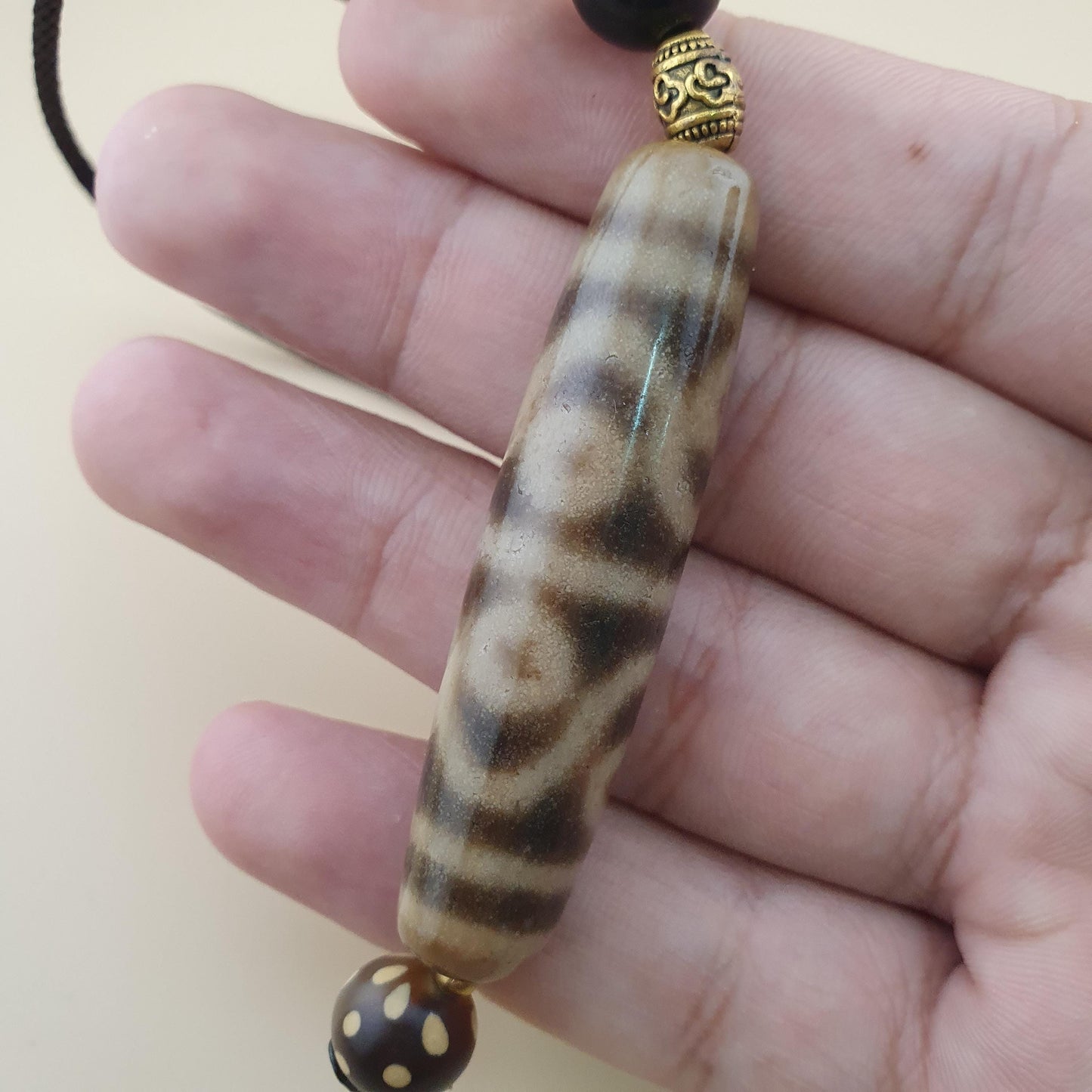 Vintage 12 Einzigartige Augen Himalaya Tibet Achat Dzi Perlenkette