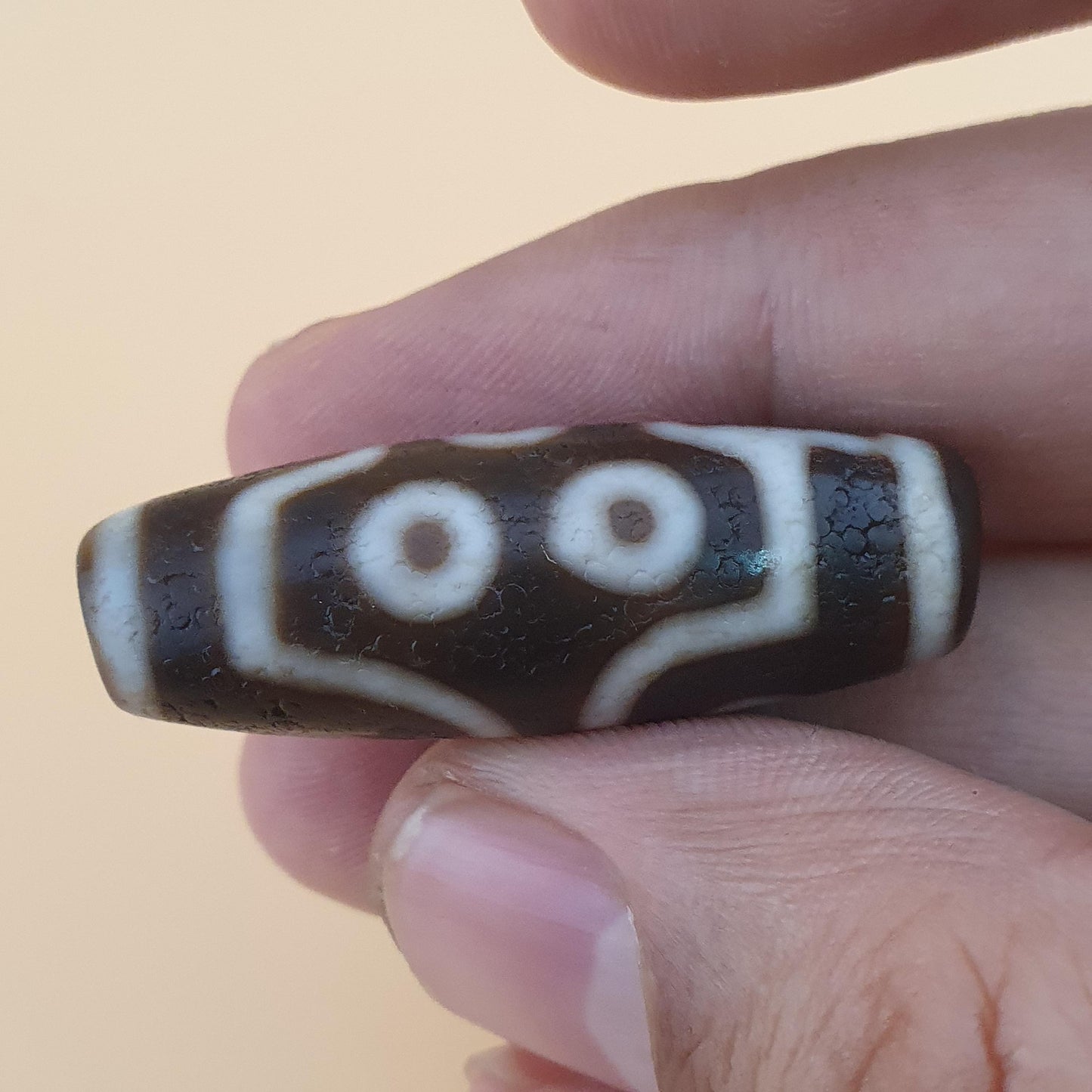 Himalaya 7-Augen Achat Dzi Perle Amulett: Tibetischer Talisman