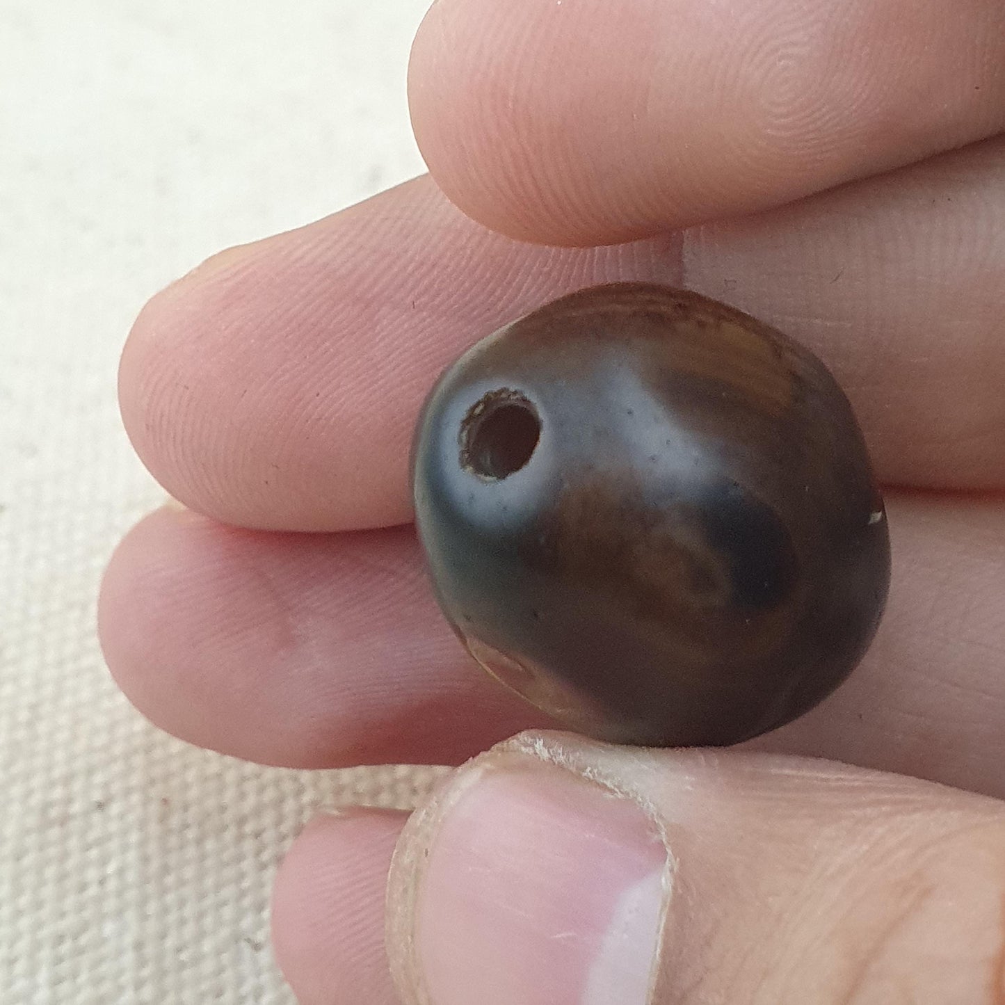 Vintage Suliemani Achat Perle: Natürlicher Augen-Amulettstein