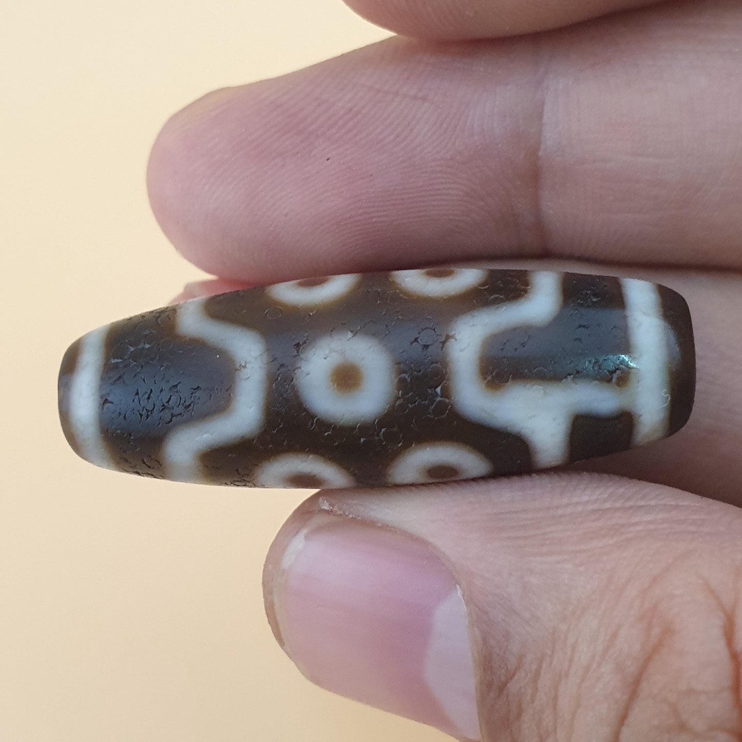 Himalaya 7-Augen Achat Dzi Perle Amulett: Tibetischer Talisman