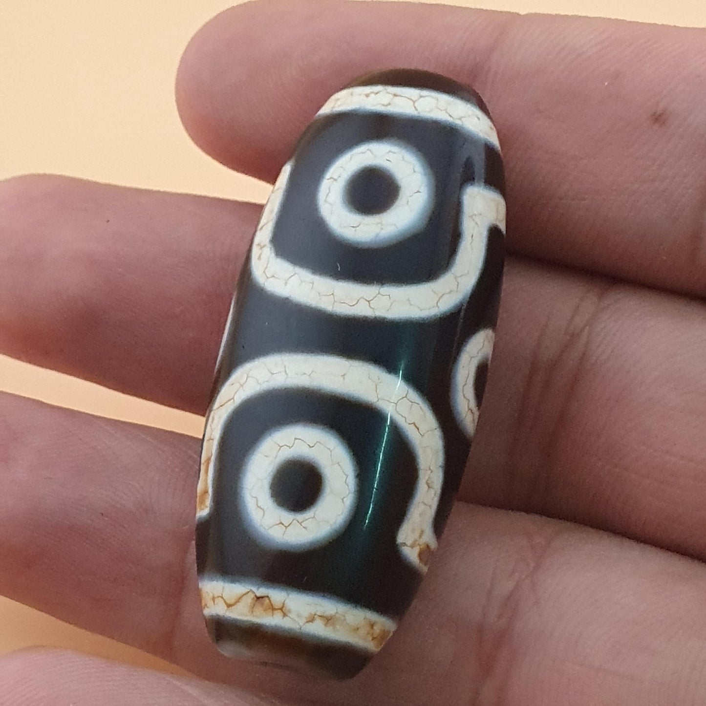 Vintage Himalaya Tibet 6 Augen Achat Dzi Perlen Amulett