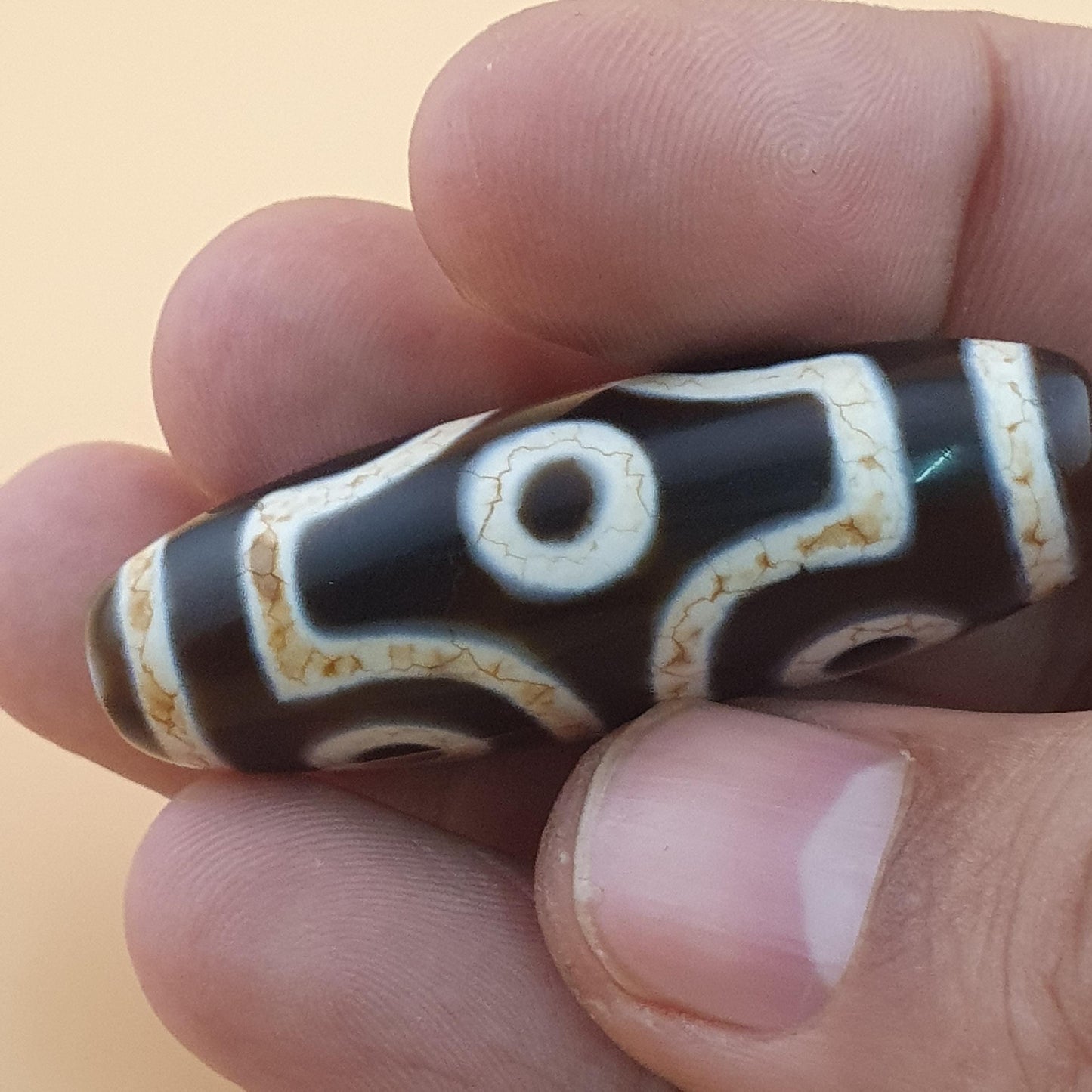 Vintage Himalaya Tibet 6 Augen Achat Dzi Perlen Amulett