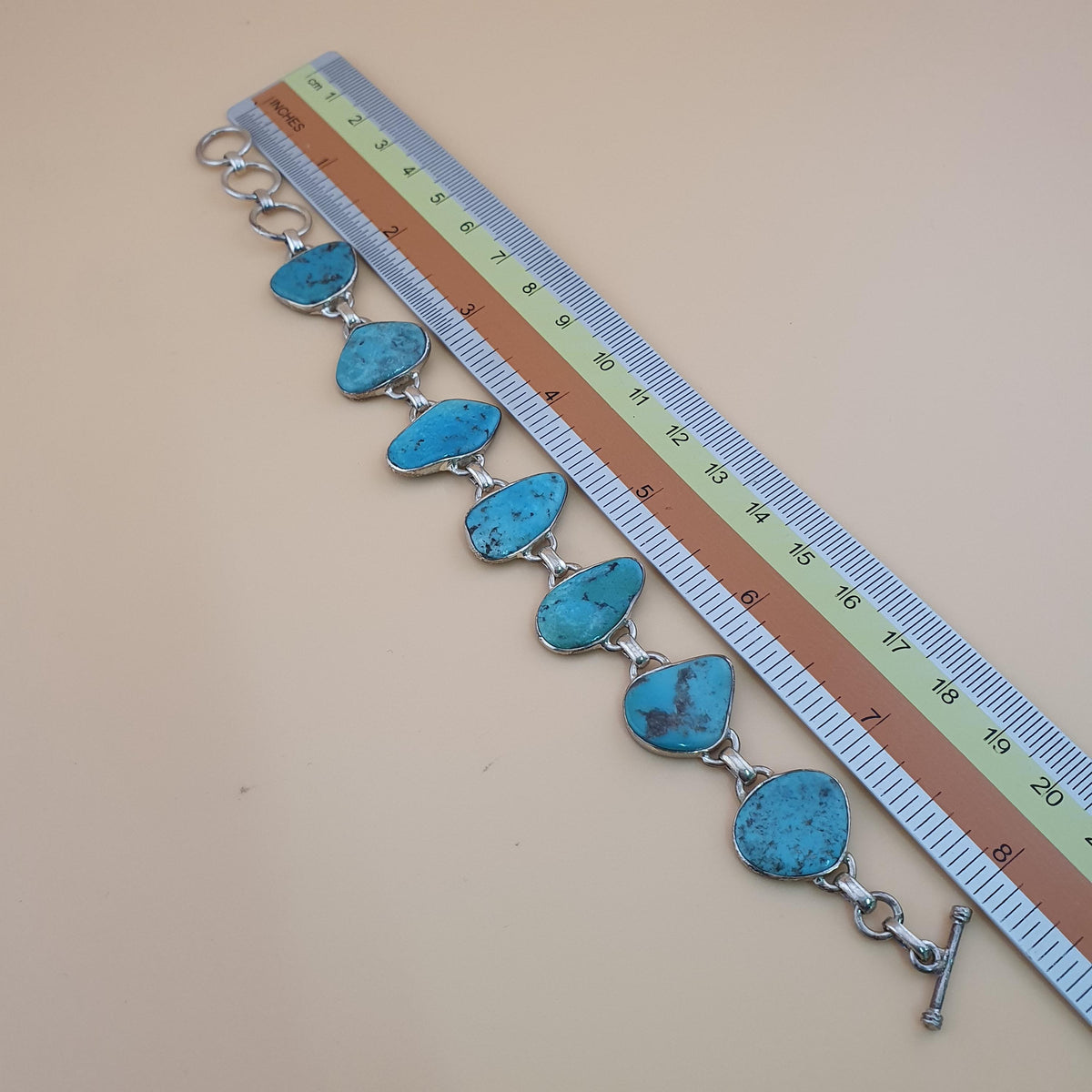 Authentique bracelet en argent sterling 925 avec turquoise d'Arizona