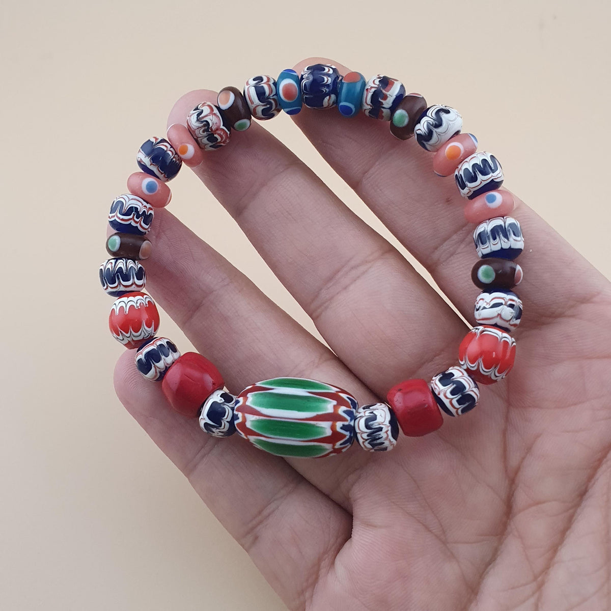 Armband im venezianischen Vintage-Stil mit Glasperlenmix