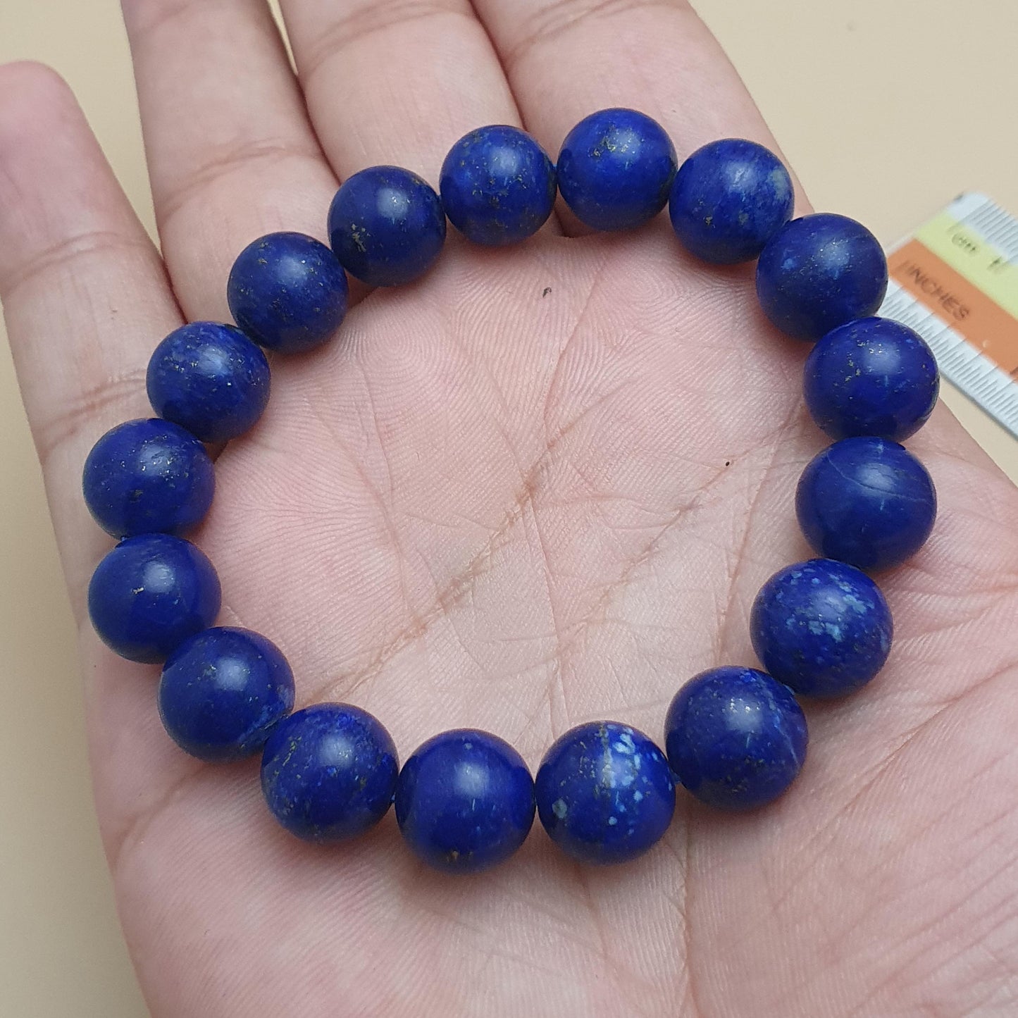 Lapislazuli Armband poliert 11mm Edelsteinperlen