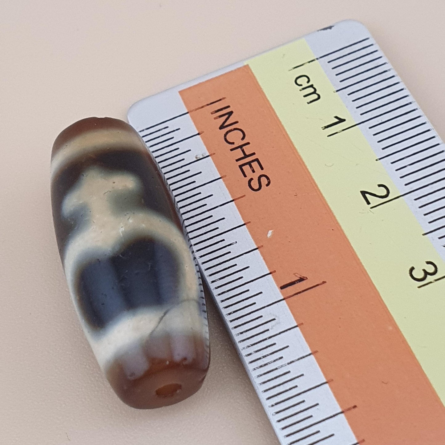Vintage Treasure Vase Pattern Himalayan Tibetan Agate Dzi Bead Amulet