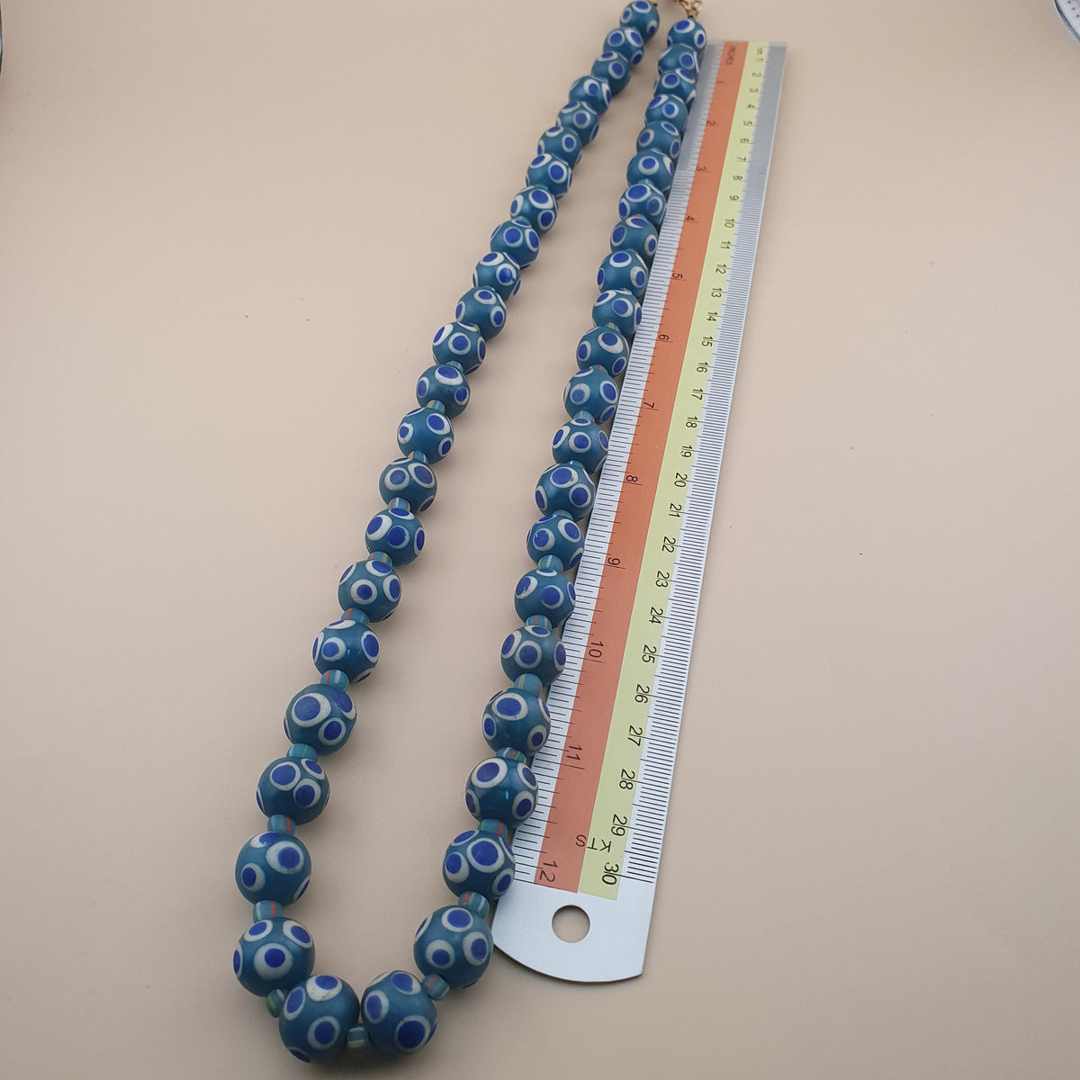 Vintage Thousand Eyes Venetian Style Glass Beads Necklace 24 inches
