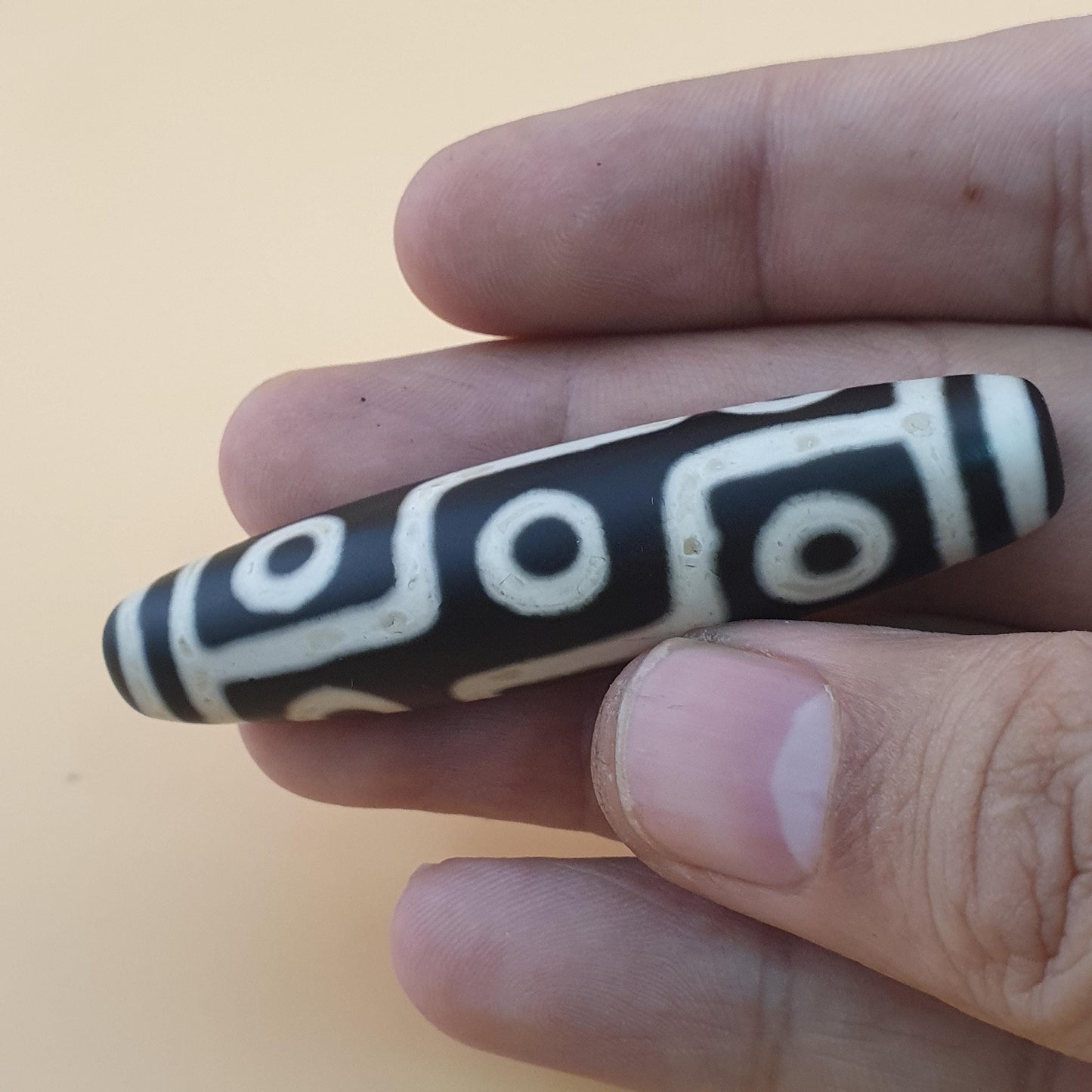 Vintage Himalaya Tibet 9 Augen Achat Dzi Perlen Amulett