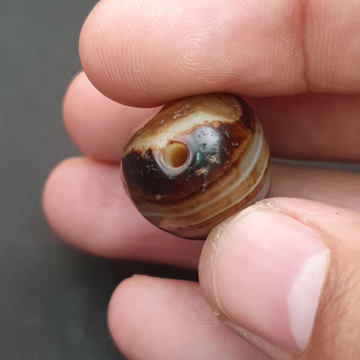 Perles d'agate œil de Souleimani vintage rares naturelles, amulette
