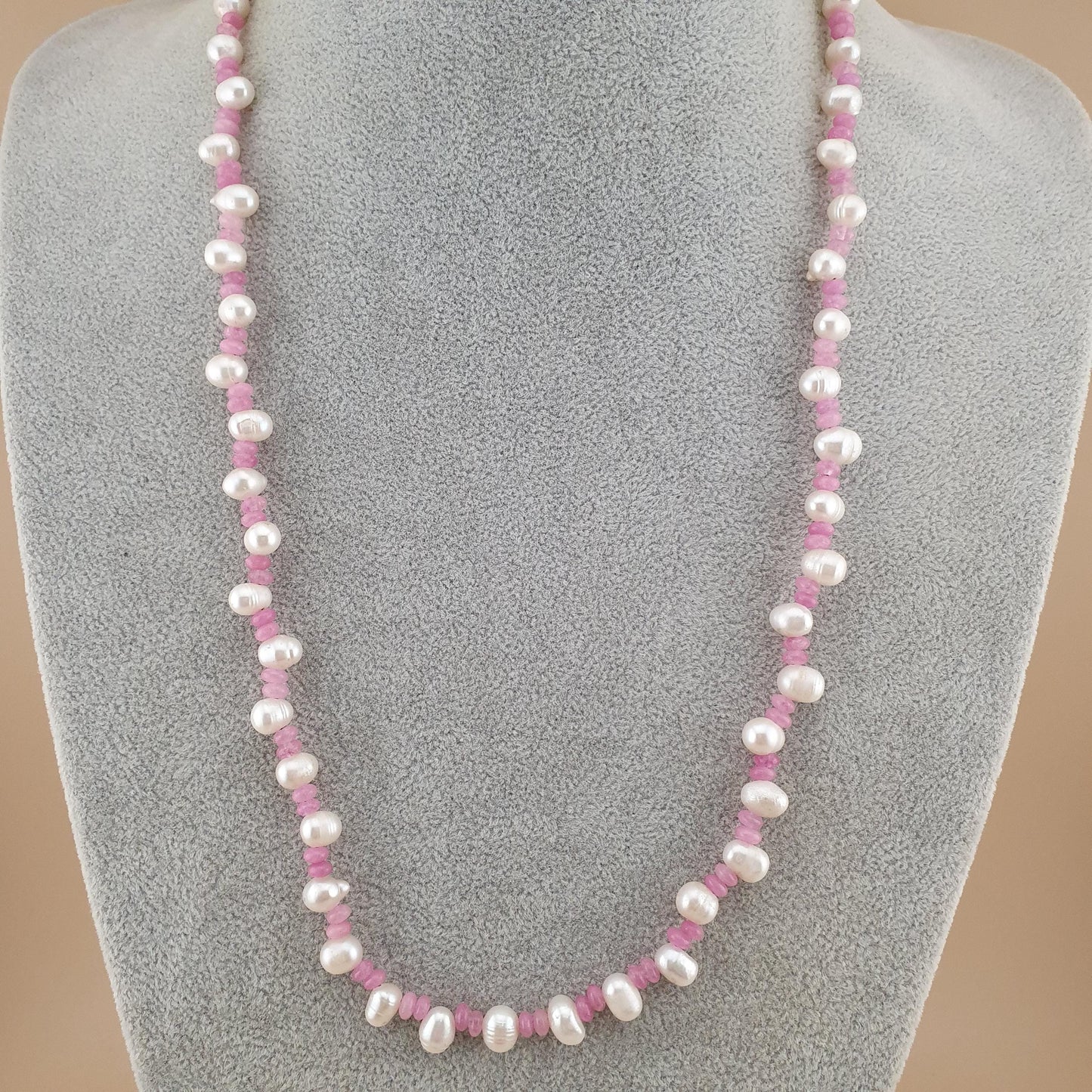 Delicate Pearl & Rose Quartz Necklace