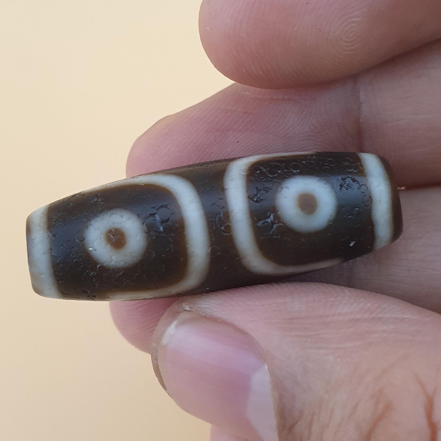 Himalaya 7-Augen Achat Dzi Perle Amulett: Tibetischer Talisman