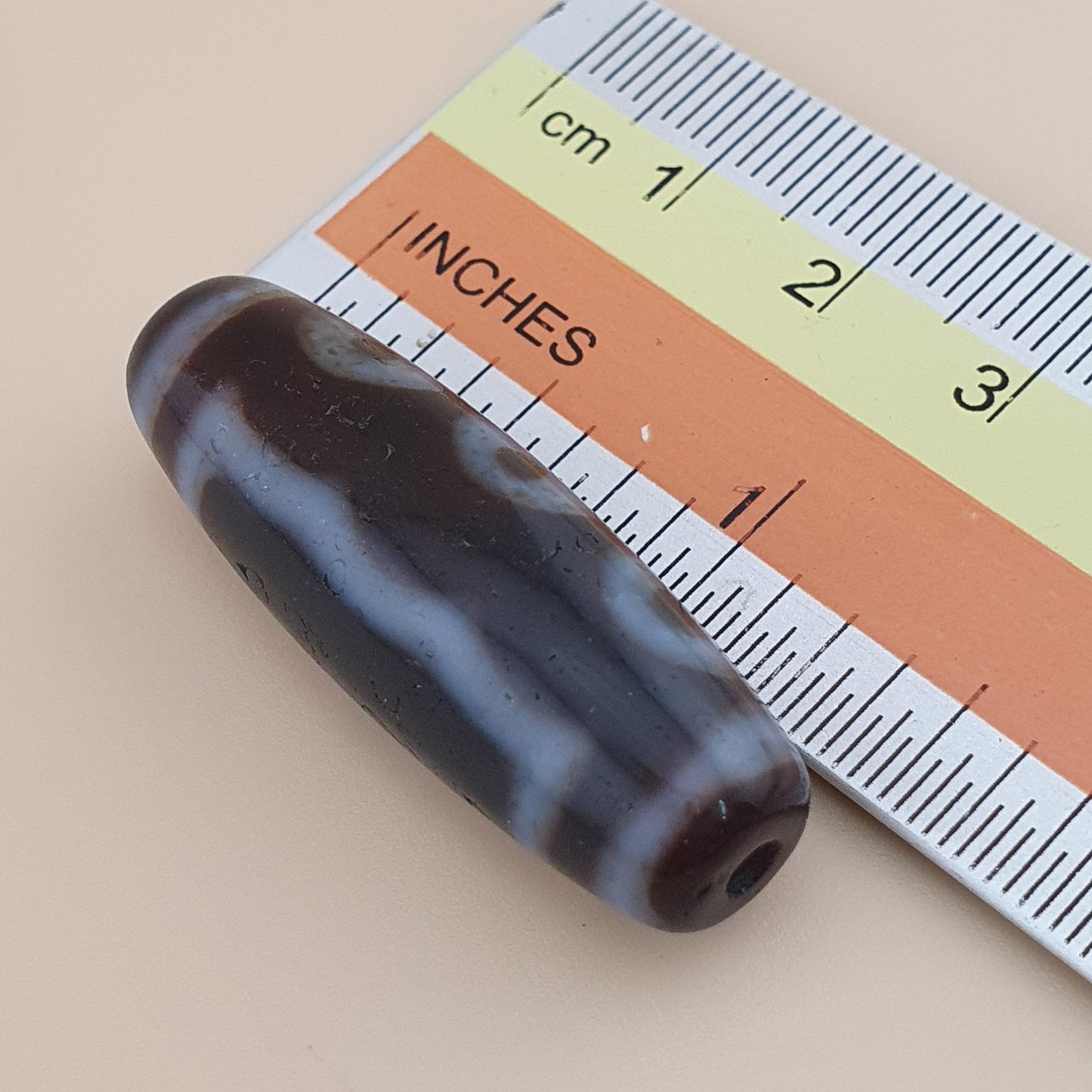 Vintage 5 Eyes Himalayan Tibetan Agate Dzi Bead Amulet