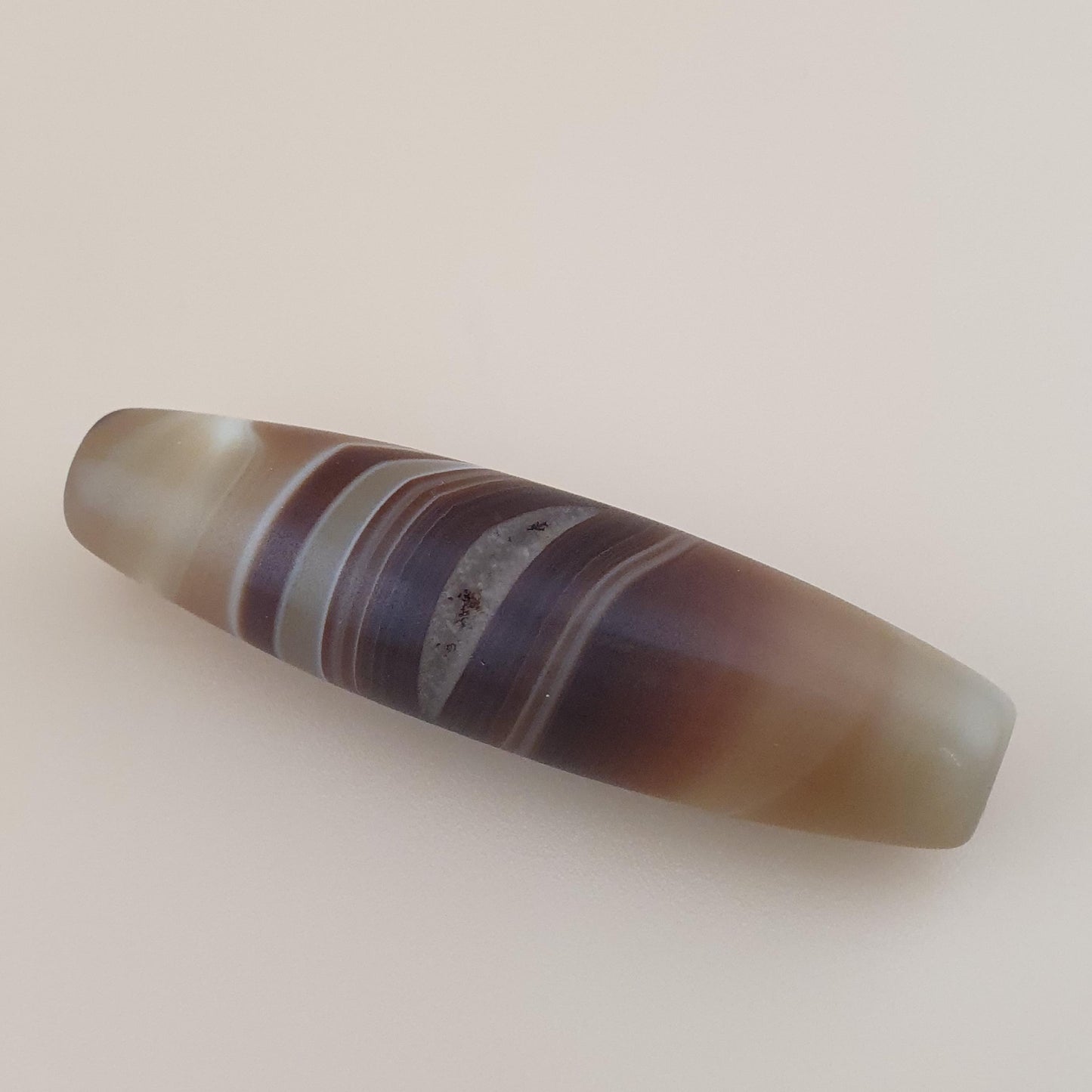 Vintage Middle Eastern Yemeni Suliemani Natural Eye Agate Bead Amulet