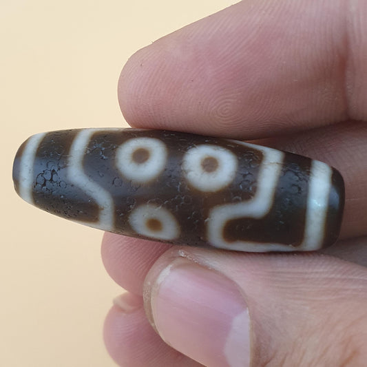 Himalaya 7-Augen Achat Dzi Perle Amulett: Tibetischer Talisman