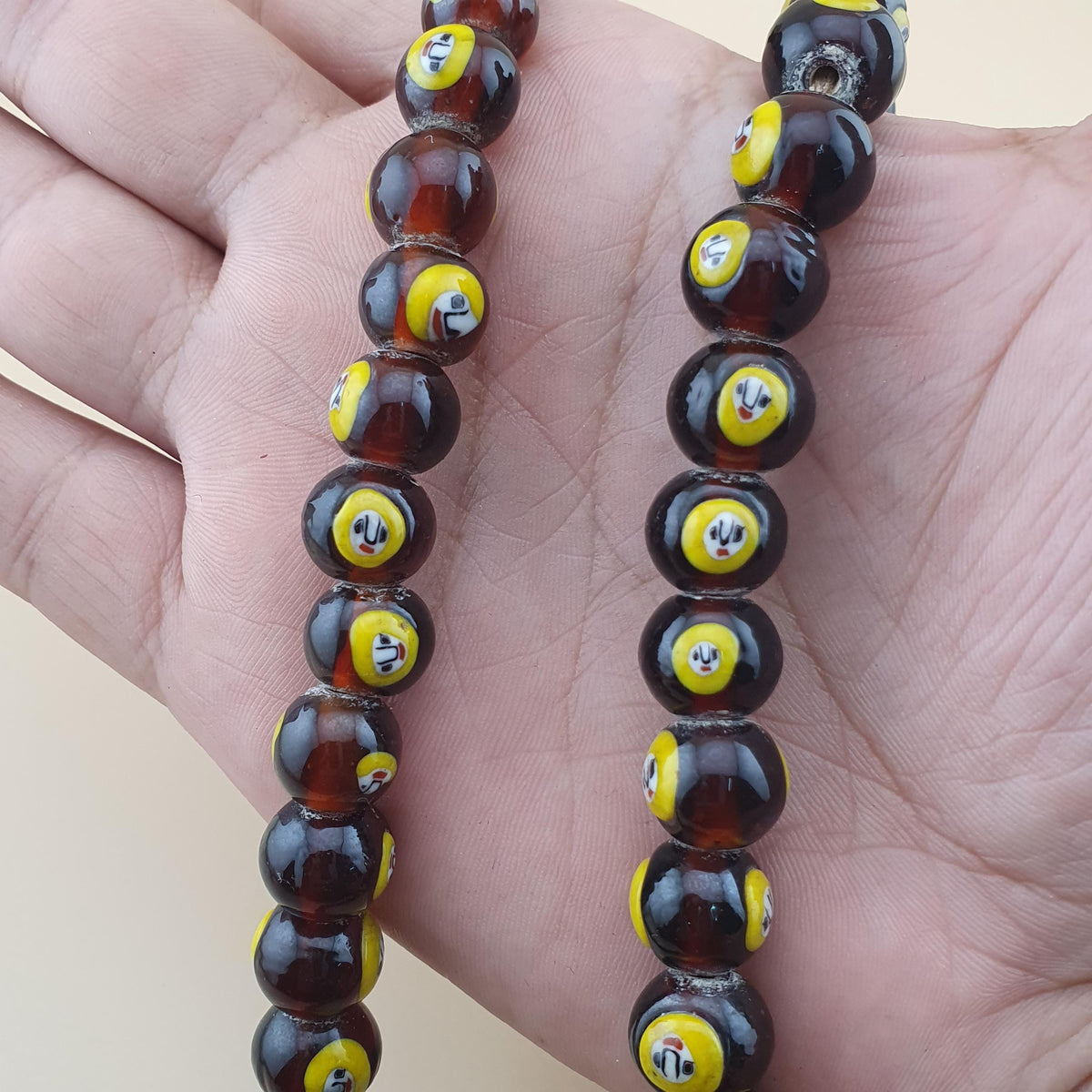 Collier de perles de verre vintage style vénitien africain - 50 cm