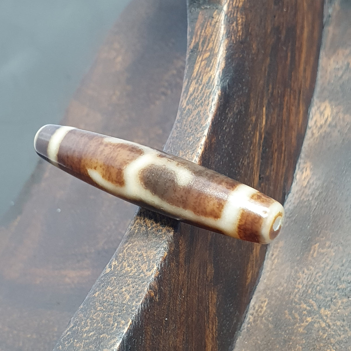 Vintage tibétain motif unique Agate Dzi Perle Amulette