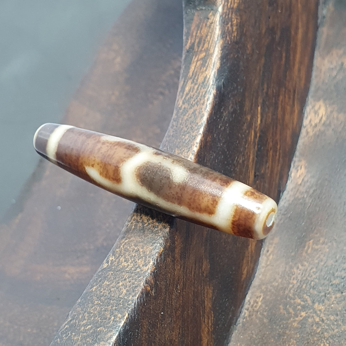 Vintage tibétain motif unique Agate Dzi Perle Amulette