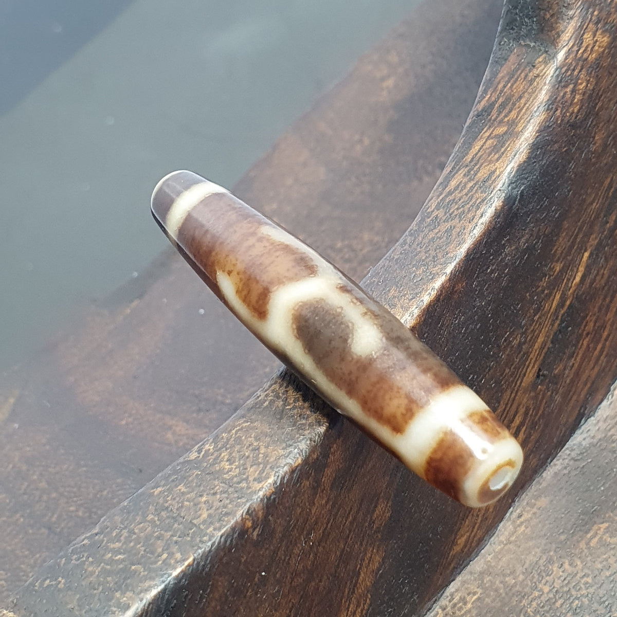 Vintage tibétain motif unique Agate Dzi Perle Amulette