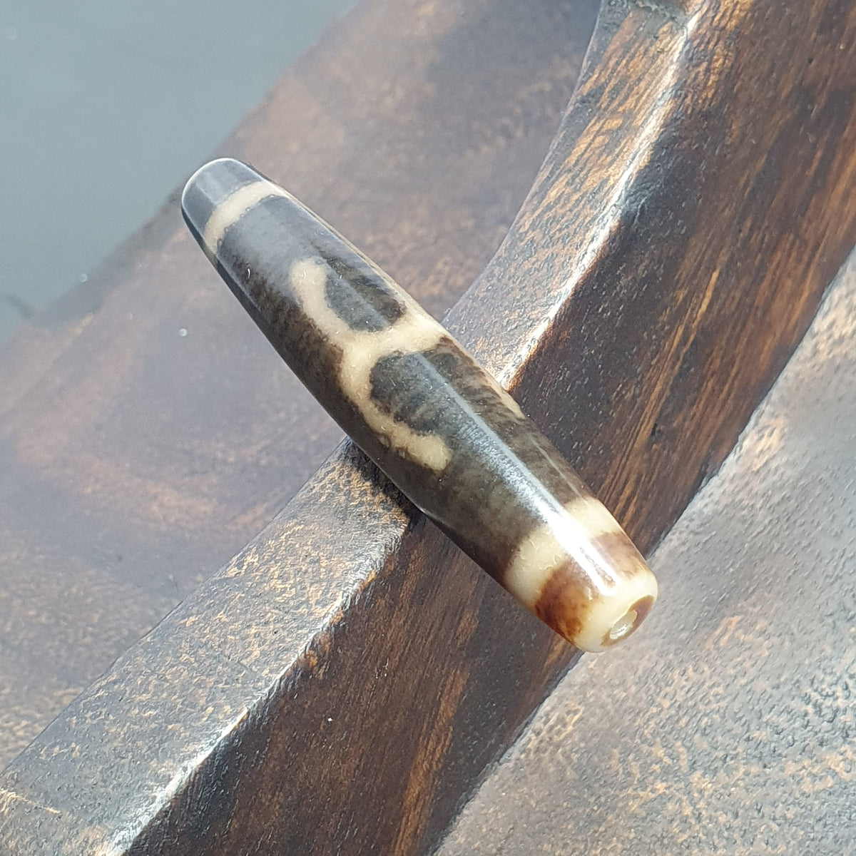 Vintage tibétain motif unique Agate Dzi Perle Amulette