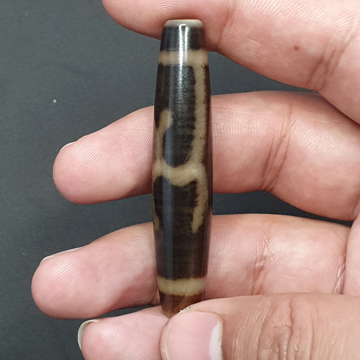 Vintage tibétain motif unique Agate Dzi Perle Amulette