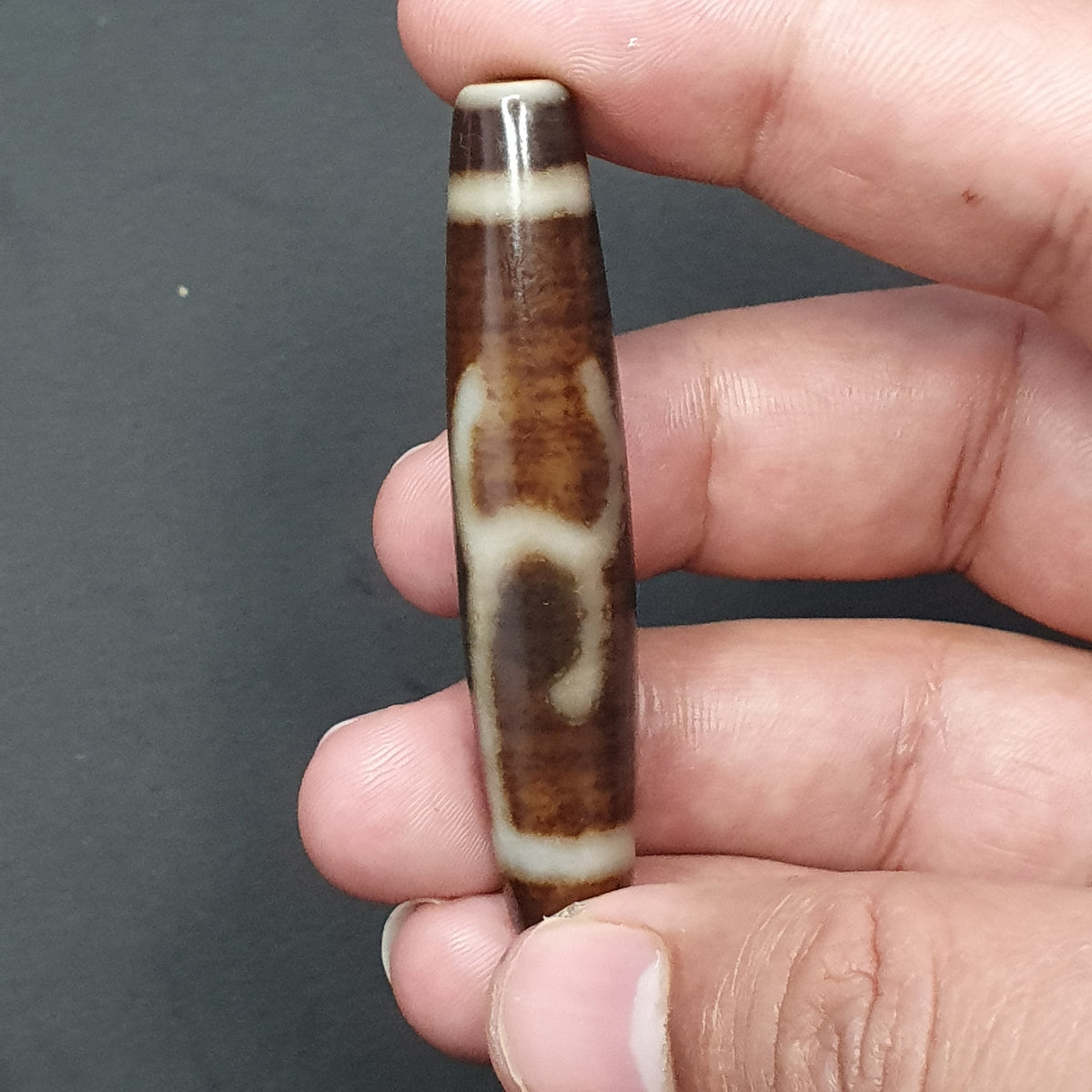 Vintage tibétain motif unique Agate Dzi Perle Amulette