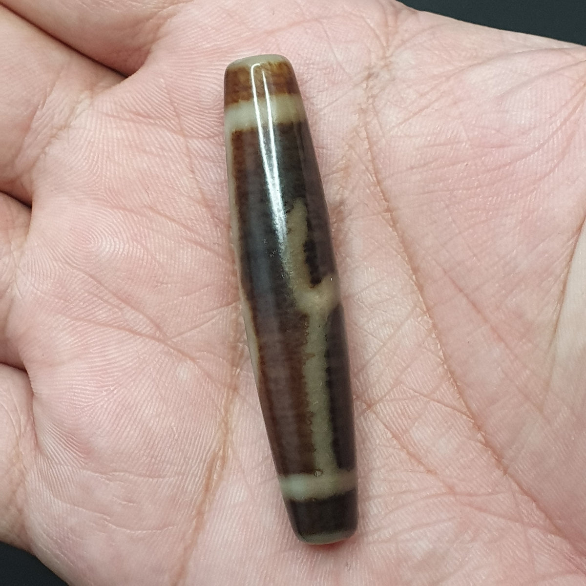 Vintage tibétain motif unique Agate Dzi Perle Amulette