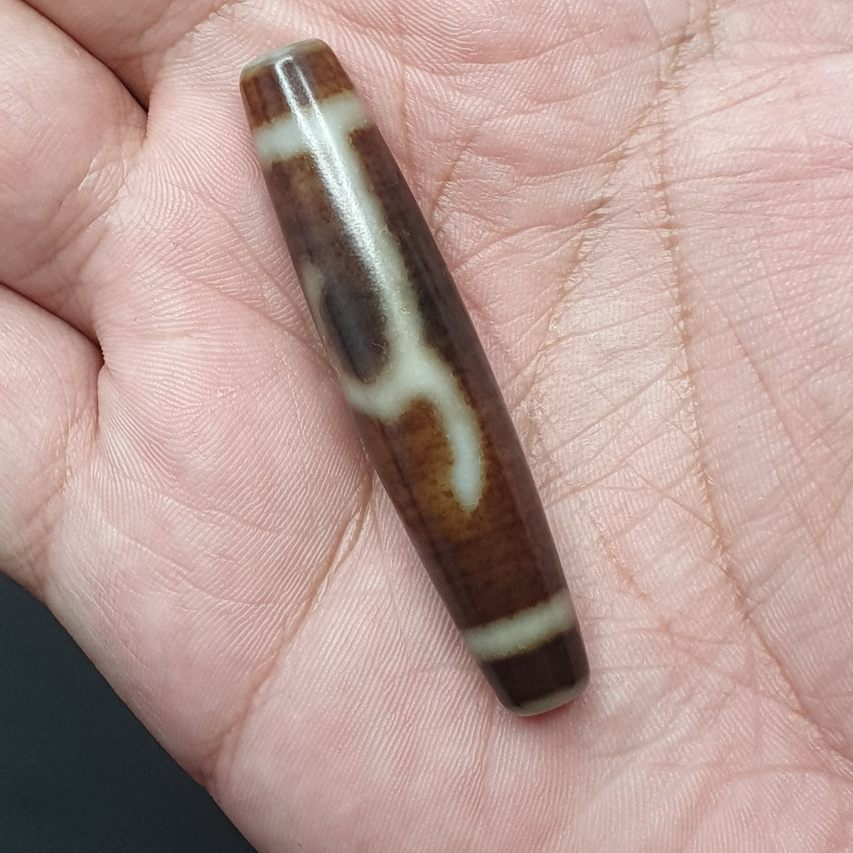 Vintage tibétain motif unique Agate Dzi Perle Amulette