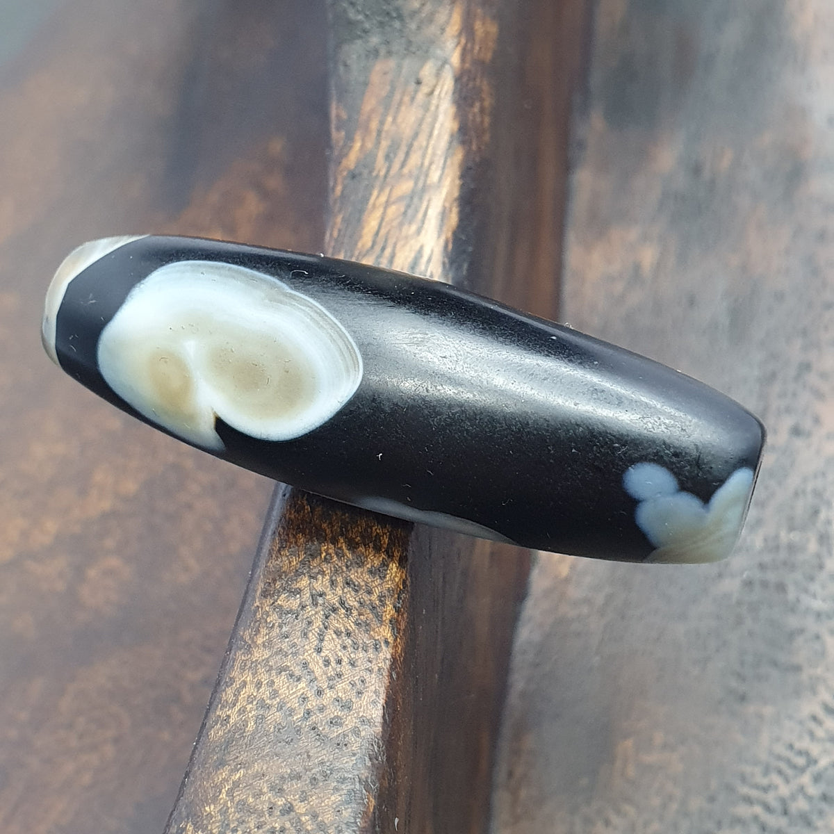 Amulette Perles d'Agate Suliemani à Motif Naturel Vintage
